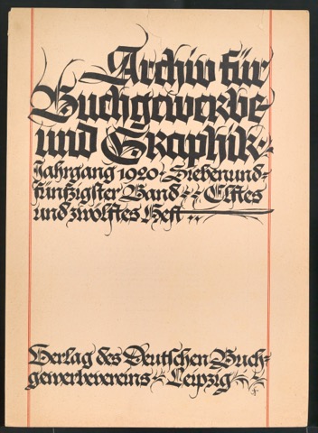 Titelblätter von Buchkünstler der Gegenwart Jahrgang 1920