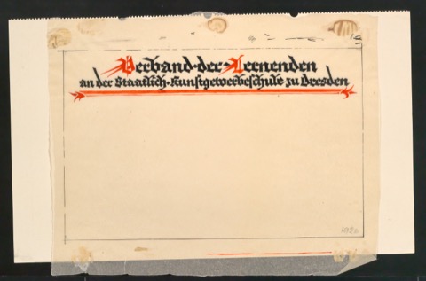 Entwurf von Briefkopf für Verband der Lernenden an der staatlichen Kunstgewerbeschule zu Dresden