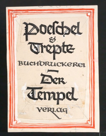 Entwurf für Werbeanzeige Poeschel & Trepte Buchdruckerei