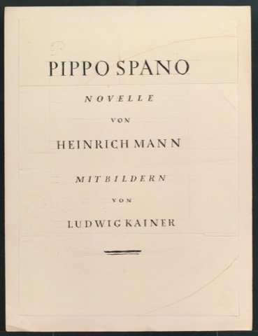 Entwurf für das Titelblatt von Pippo Spano