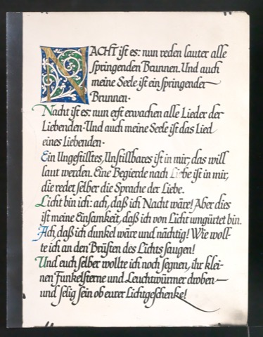 Entwurf einer Initiale für Das Nachtlied