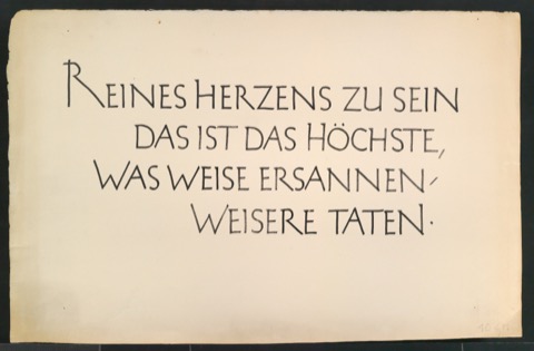 Schriftübung mit einem Zitat von Friedrich Hölderlin