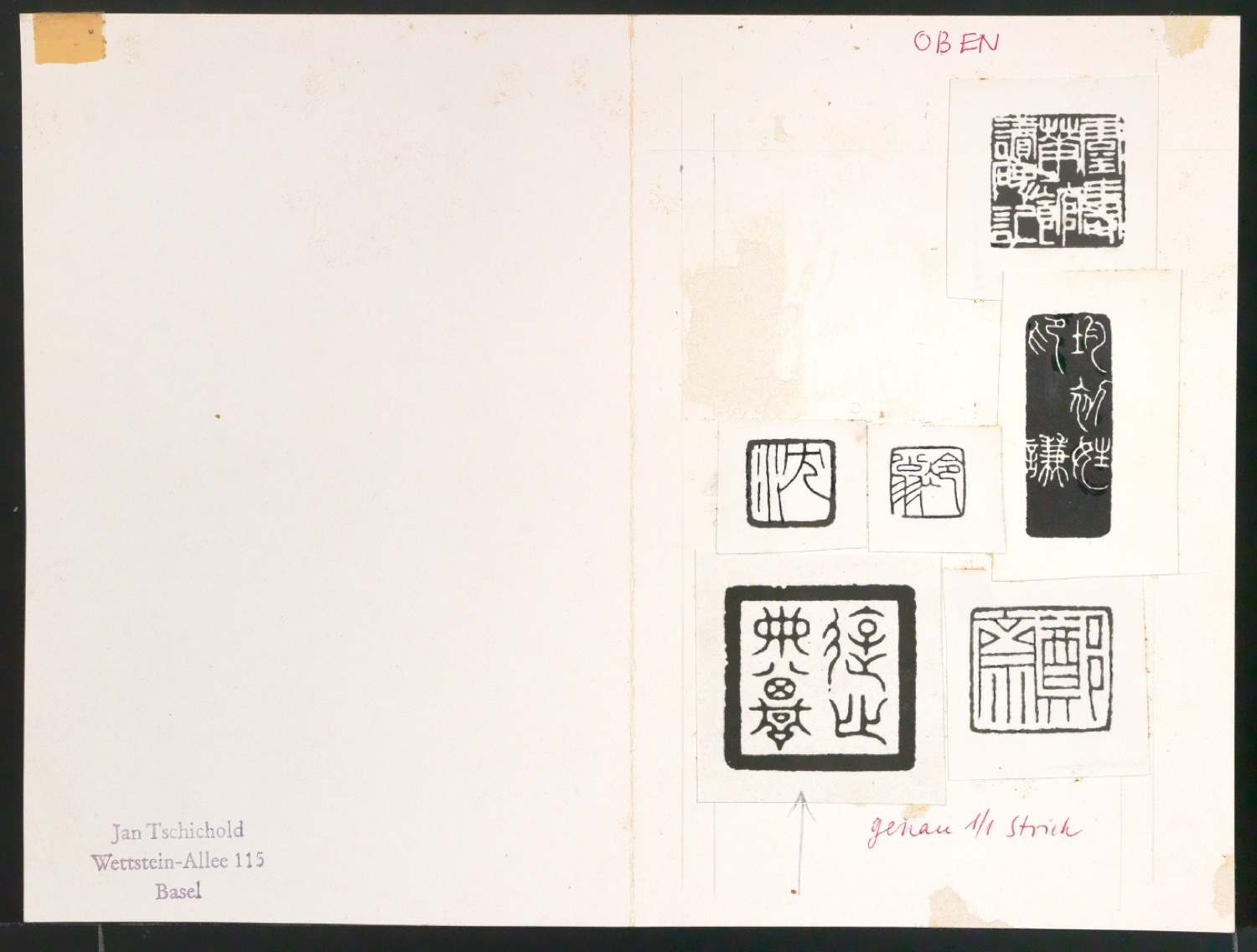 Arbeitsmaterial zu Illustrationen für Der chinesische Stempel — Blatt 59