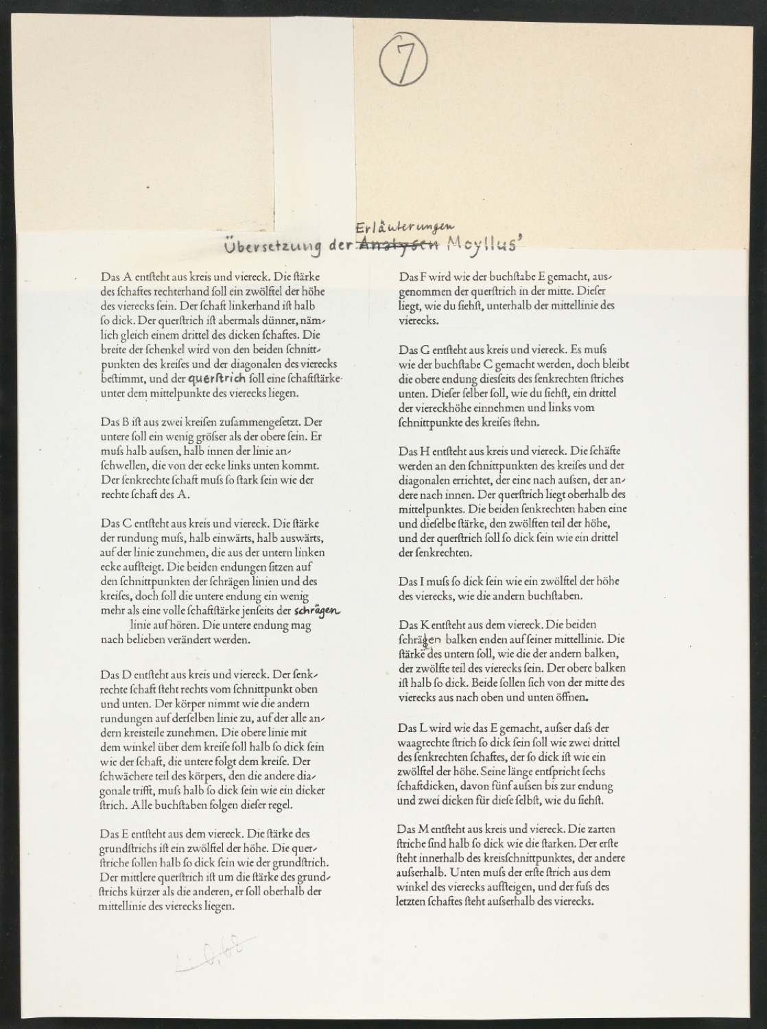 Mappe mit Arbeitsmaterial zu Das Alphabet des Damianus Moyllus — Blatt 55