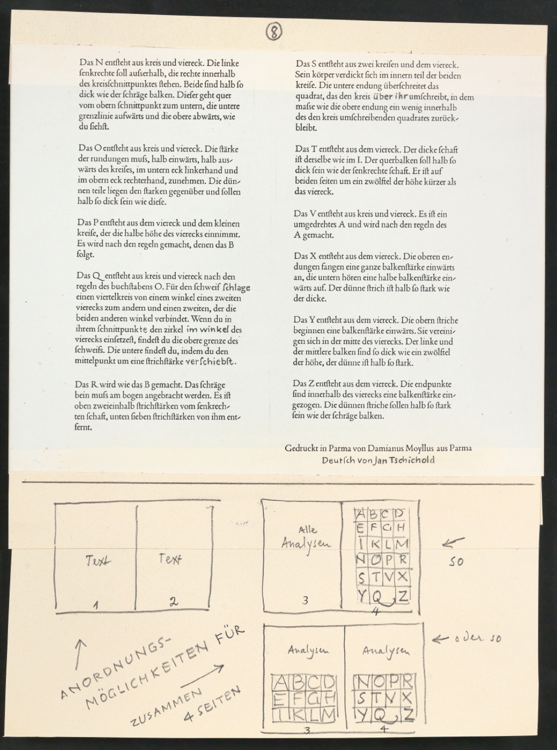 Mappe mit Arbeitsmaterial zu Das Alphabet des Damianus Moyllus — Blatt 57