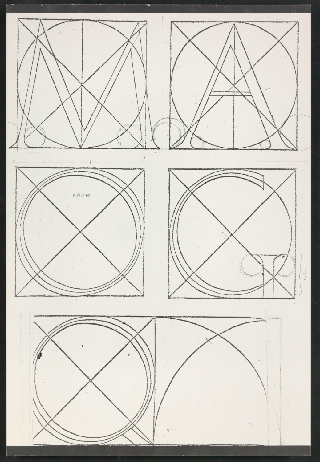 Mappe Erste Stufen für die Gestaltung von Das Alphabet des Damianus Moyllus — Blatt 17