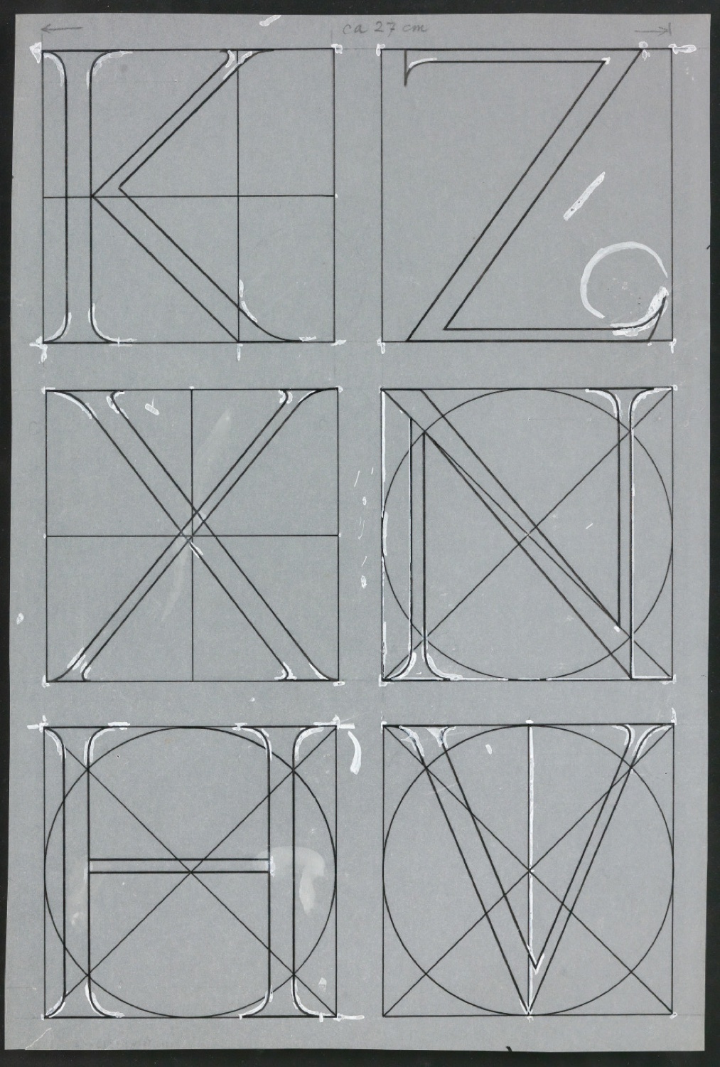 Mappe Erste Stufen für die Gestaltung von Das Alphabet des Damianus Moyllus — Blatt 23