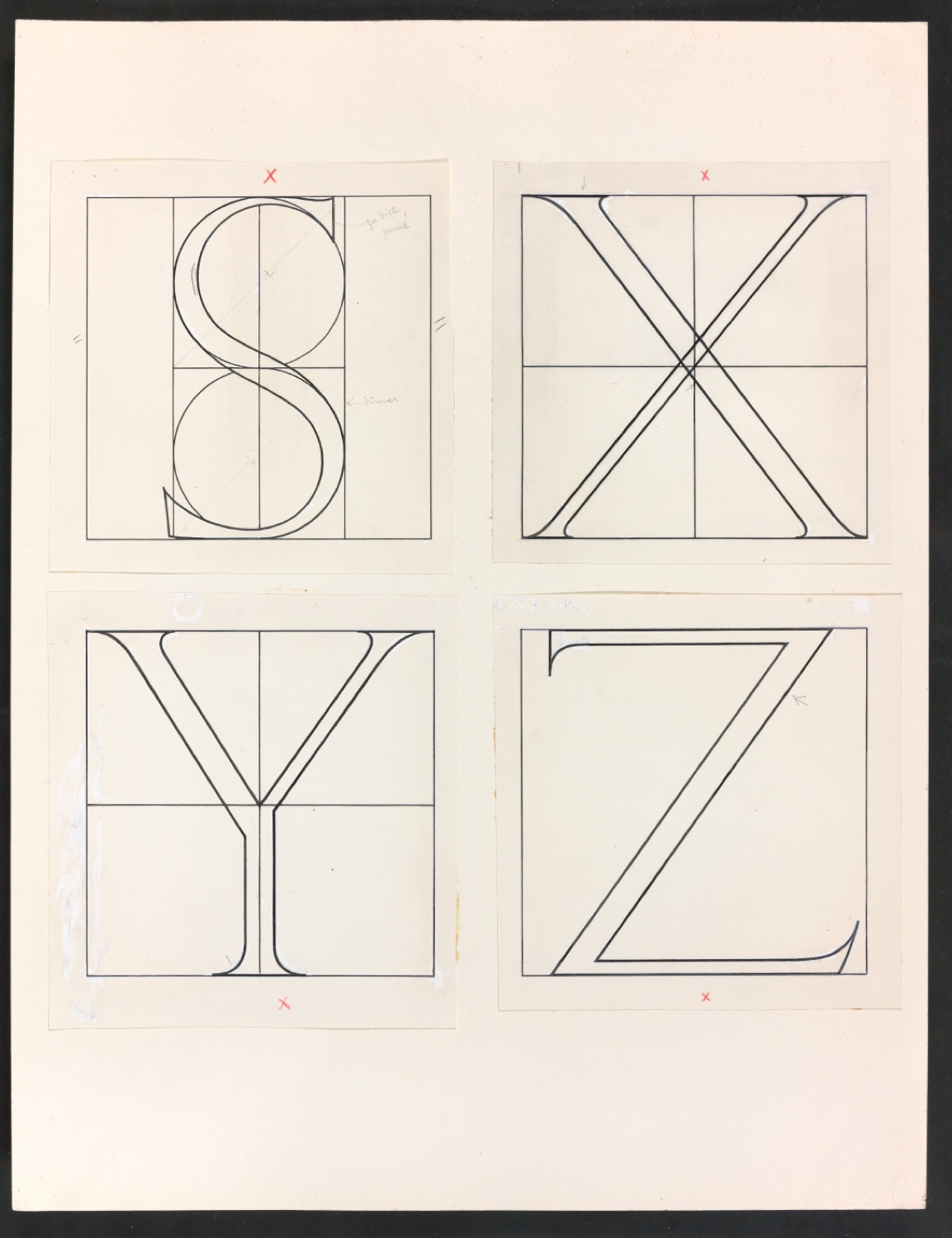 Montierte Skizzen für die Illustrationen von Das Alphabet des Damianus Moyllus — Blatt 3