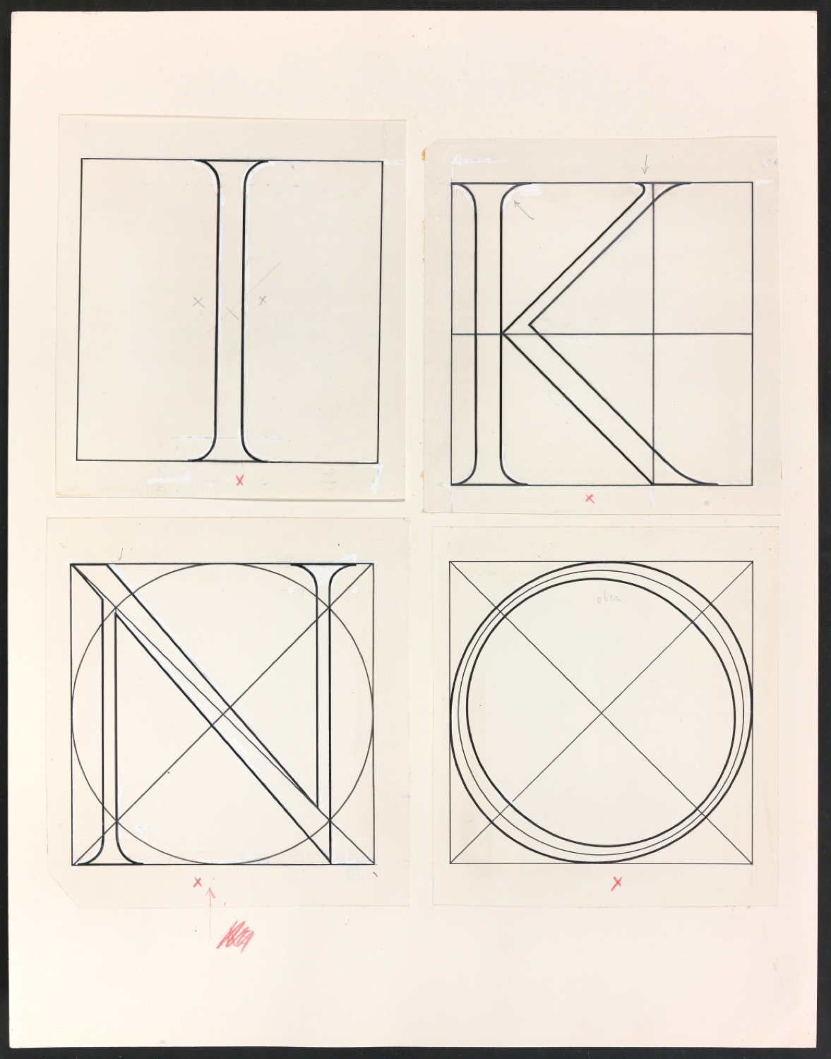 Montierte Skizzen für die Illustrationen von Das Alphabet des Damianus Moyllus — Blatt 13