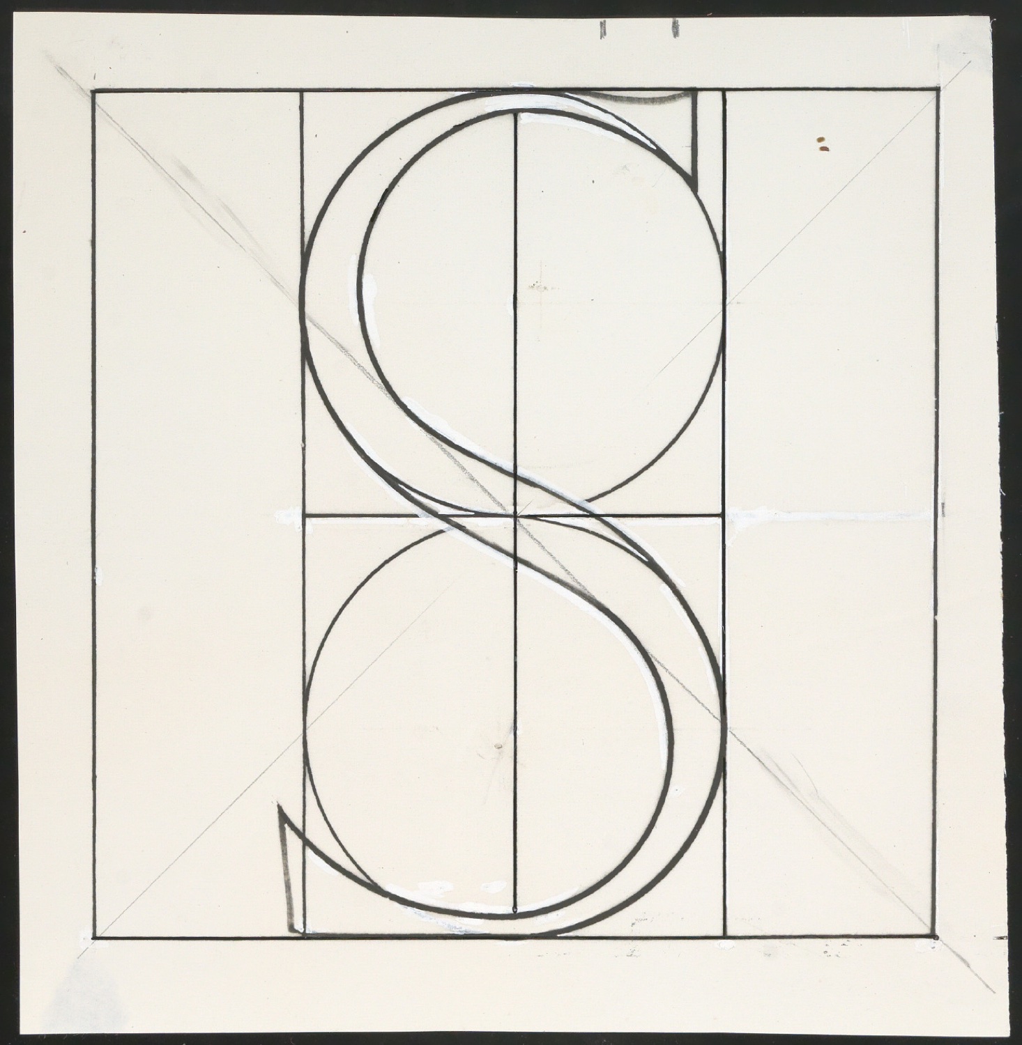 Montierte Entwürfe, Satzvorlagen und Probedrucke von Illustrationen für Das Alphabet des Damianus Moyllus — Blatt 1