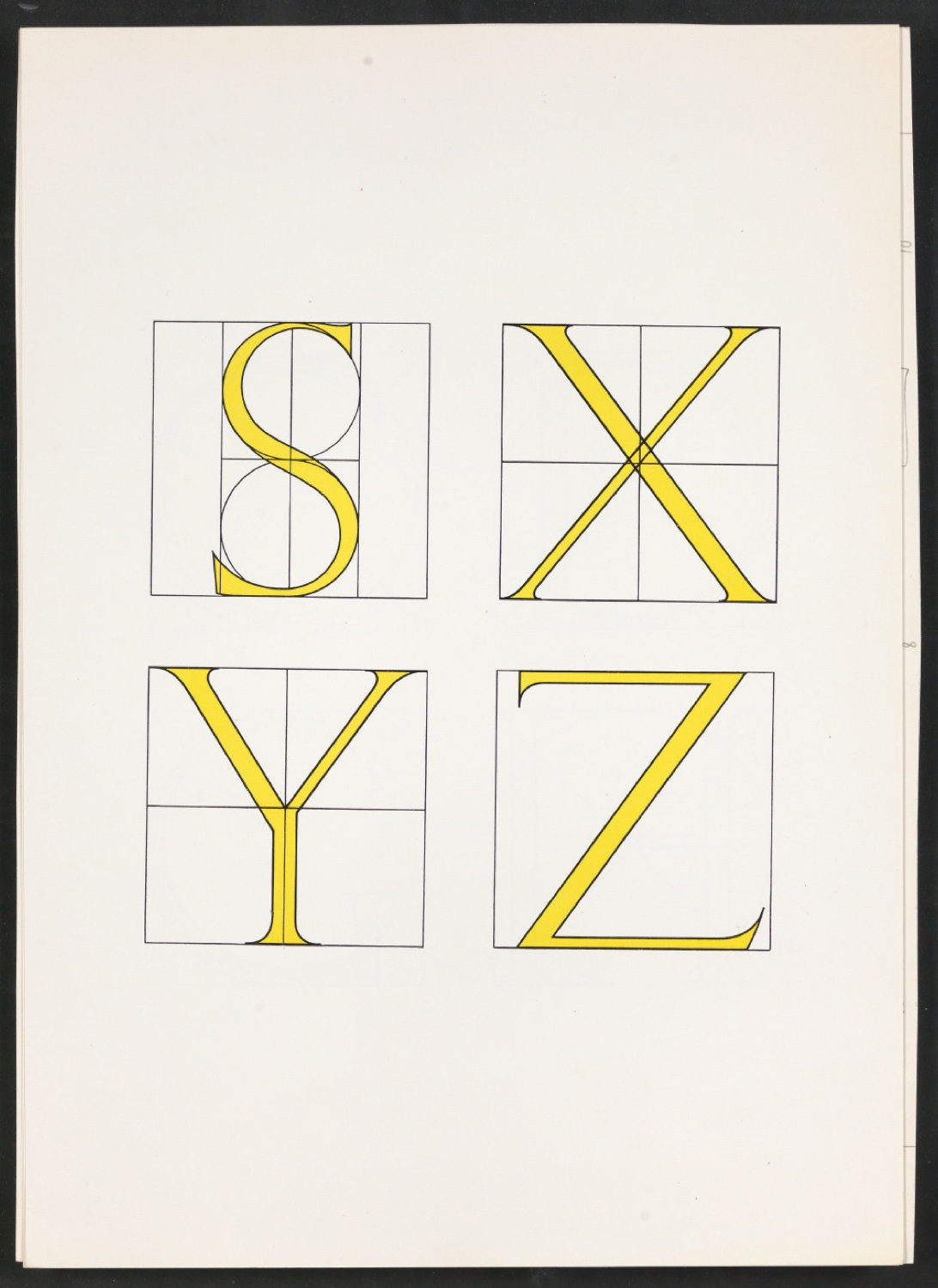 Montierte Entwürfe, Satzvorlagen und Probedrucke von Illustrationen für Das Alphabet des Damianus Moyllus — Blatt 17