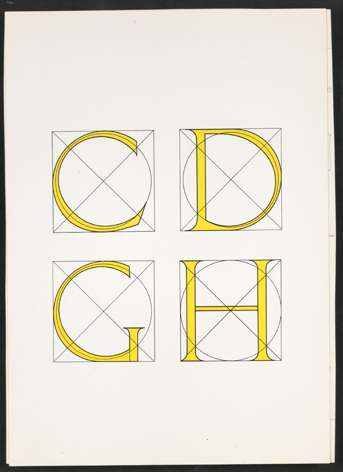 Montierte Entwürfe, Satzvorlagen und Probedrucke von Illustrationen für Das Alphabet des Damianus Moyllus — Blatt 19