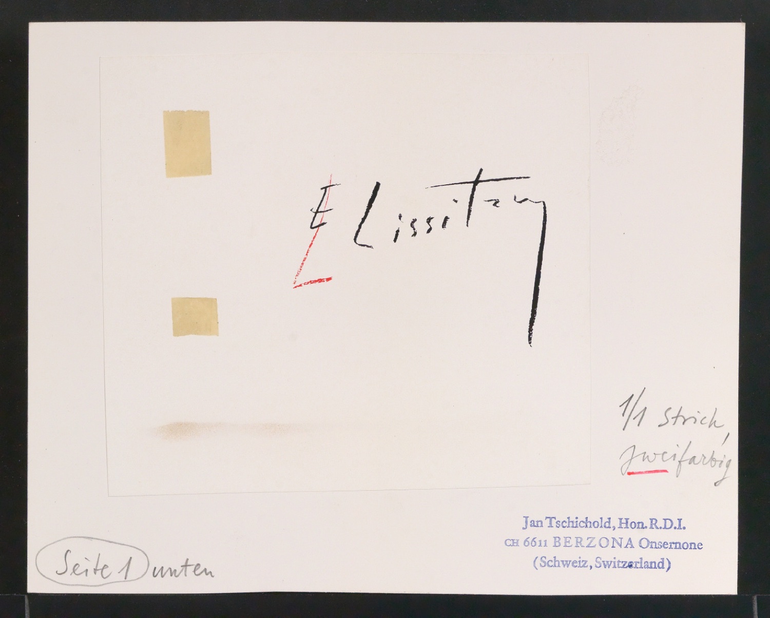 Mappe mit Vorarbeiten zu Werke und Aufsätze über El Lissitzky (1890-1941) — Blatt 5