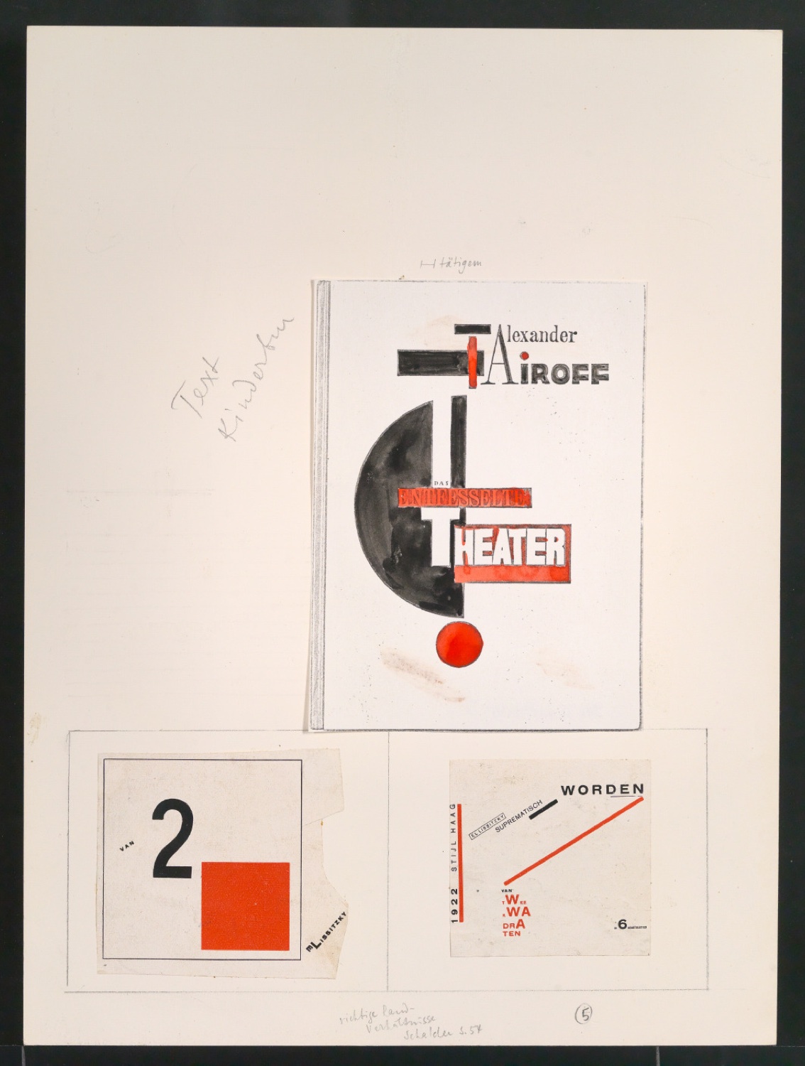 Mappe mit Vorarbeiten zu Werke und Aufsätze über El Lissitzky (1890-1941) — Blatt 18