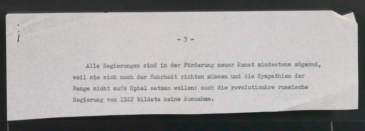 Mappe mit Vorarbeiten zu Werke und Aufsätze über El Lissitzky (1890-1941) — Blatt 34