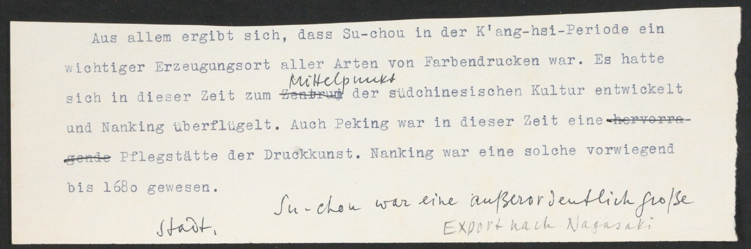 Arbeitsnotizen zu In Su-Chou um 1740: 15 Ku-Su-Drucke — Blatt 55