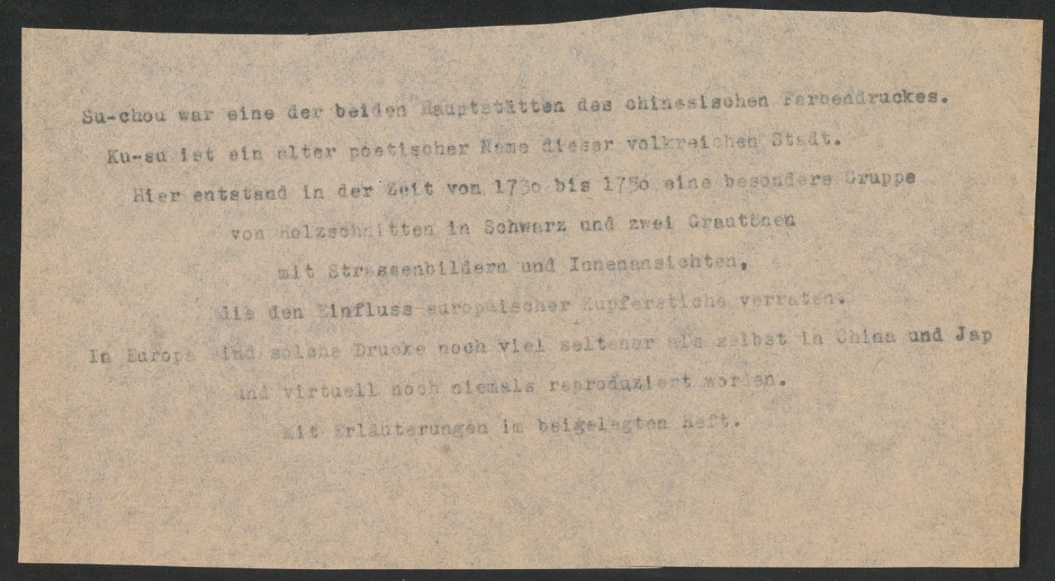 Arbeitsnotizen zu In Su-Chou um 1740: 15 Ku-Su-Drucke — Blatt 71