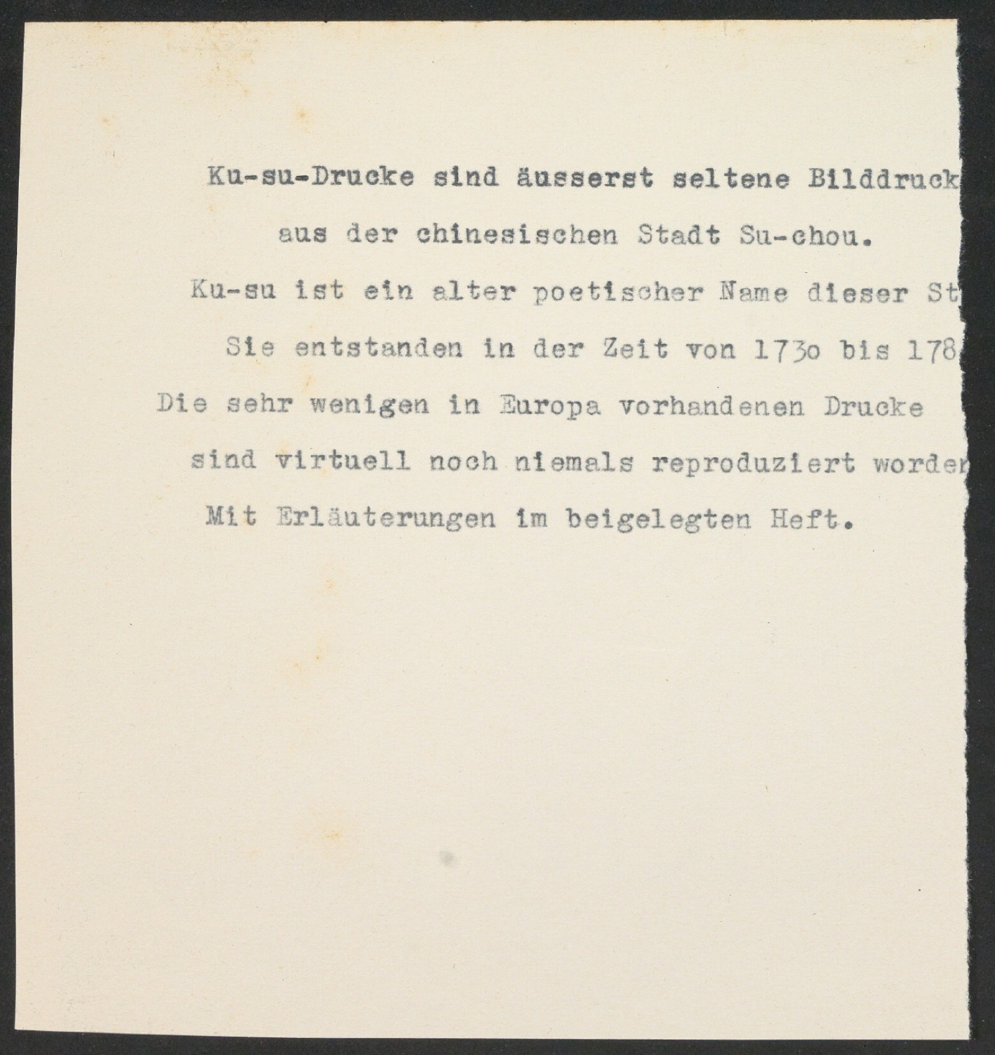 Arbeitsnotizen zu In Su-Chou um 1740: 15 Ku-Su-Drucke — Blatt 92