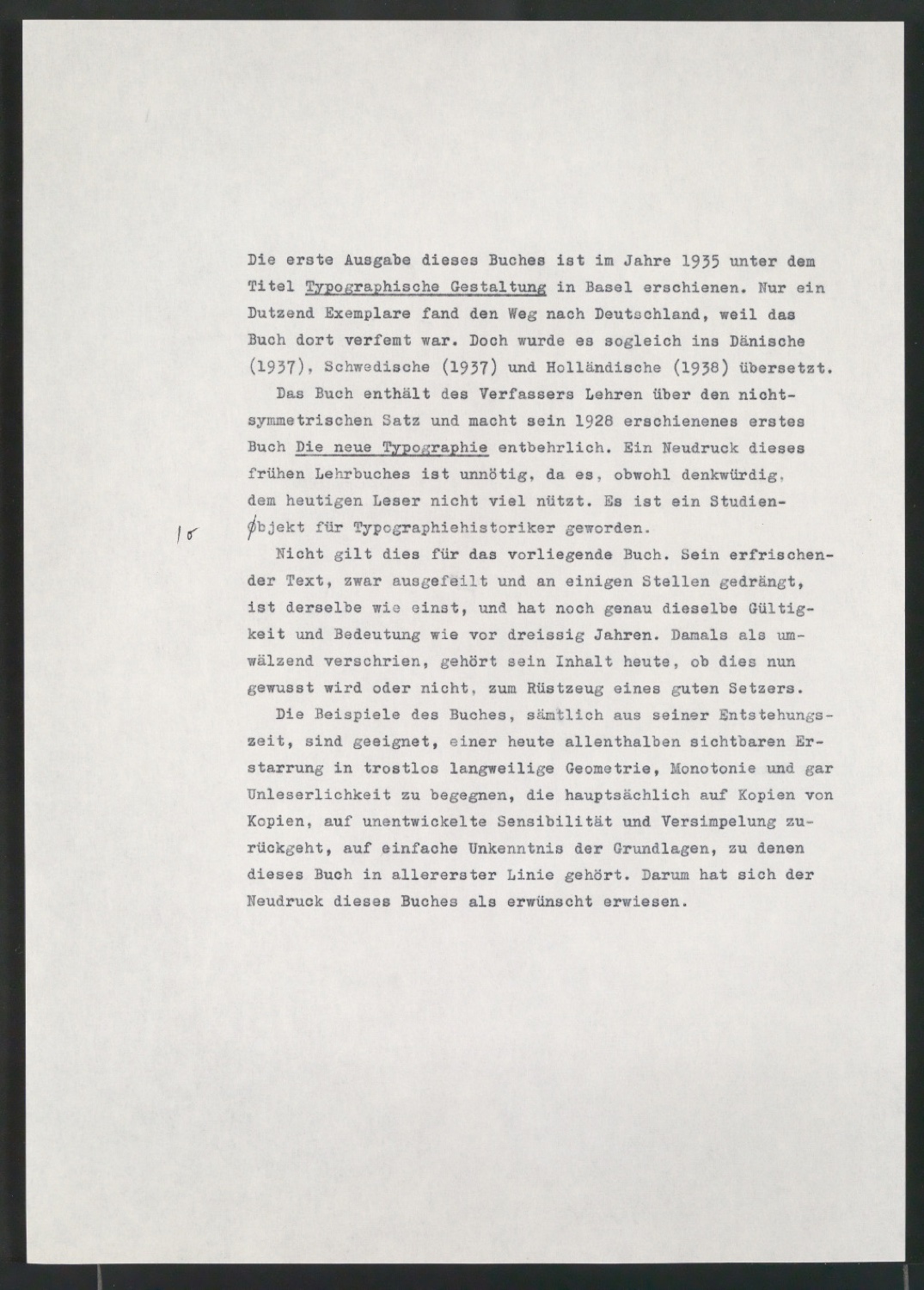 Arbeitsmaterial für Asymmetric Typography und Die unsymmetrische Satzweise — Blatt 1