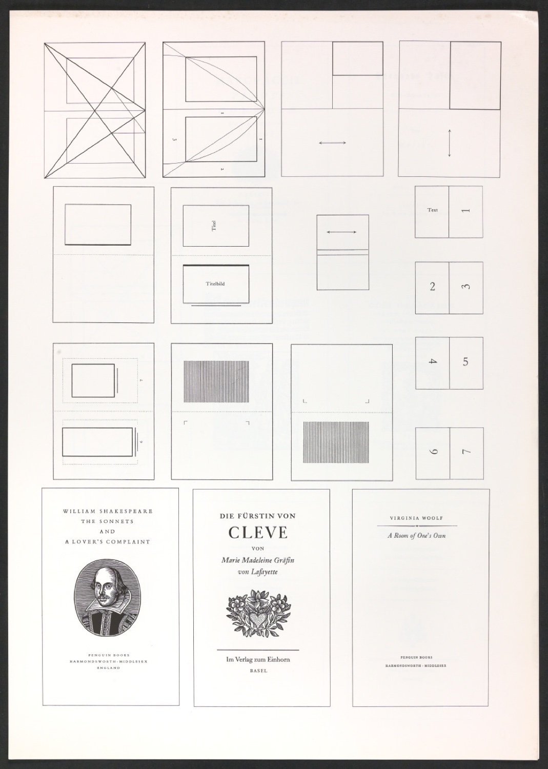 Klischeeabzüge der Illustrationen für Ausgewählte Aufsätze über Fragen der Gestalt des Buches und der Typographie — Blatt 5