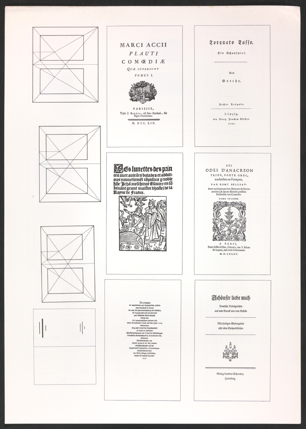 Klischeeabzüge der Illustrationen für Ausgewählte Aufsätze über Fragen der Gestalt des Buches und der Typographie — Blatt 7