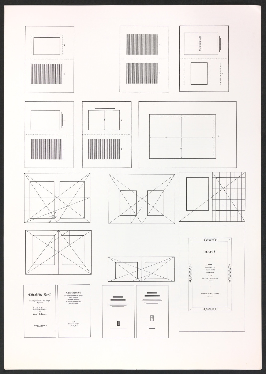 Klischeeabzüge der Illustrationen für Ausgewählte Aufsätze über Fragen der Gestalt des Buches und der Typographie — Blatt 9