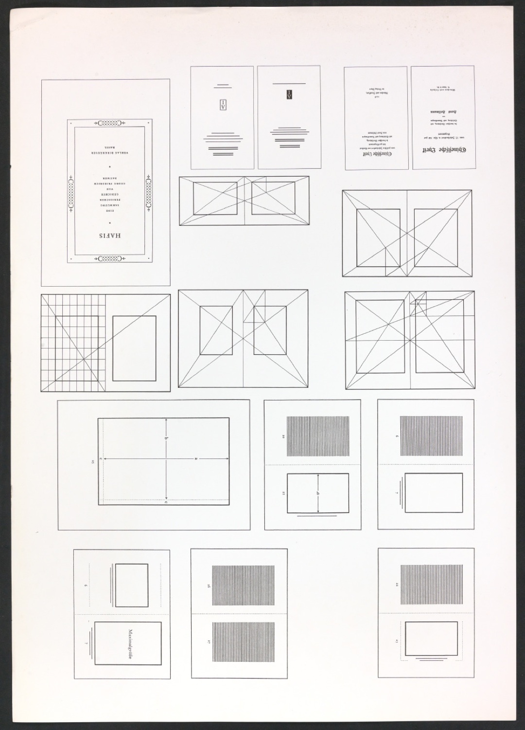 Klischeeabzüge der Illustrationen für Ausgewählte Aufsätze über Fragen der Gestalt des Buches und der Typographie — Blatt 39