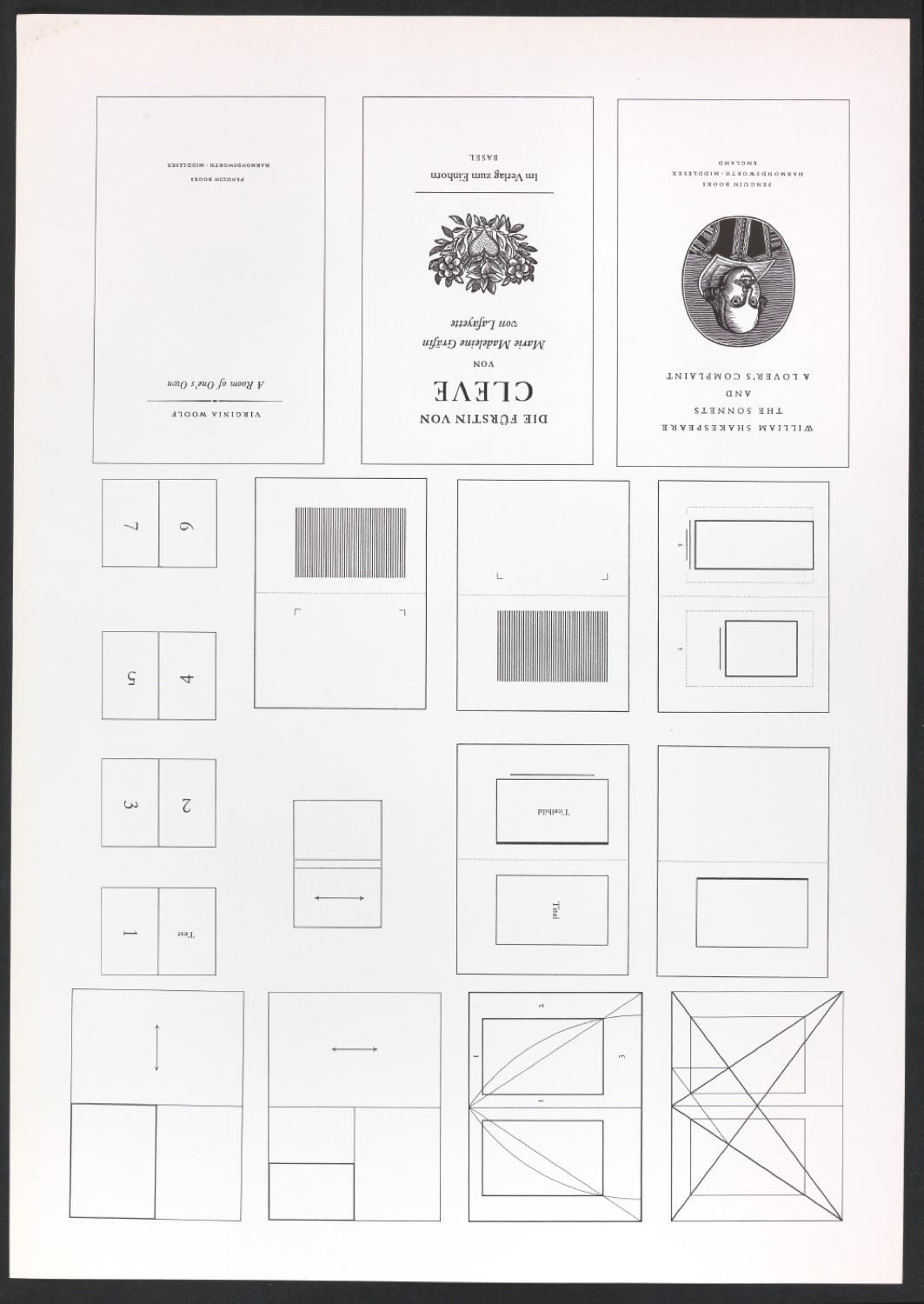 Klischeeabzüge der Illustrationen für Ausgewählte Aufsätze über Fragen der Gestalt des Buches und der Typographie — Blatt 43