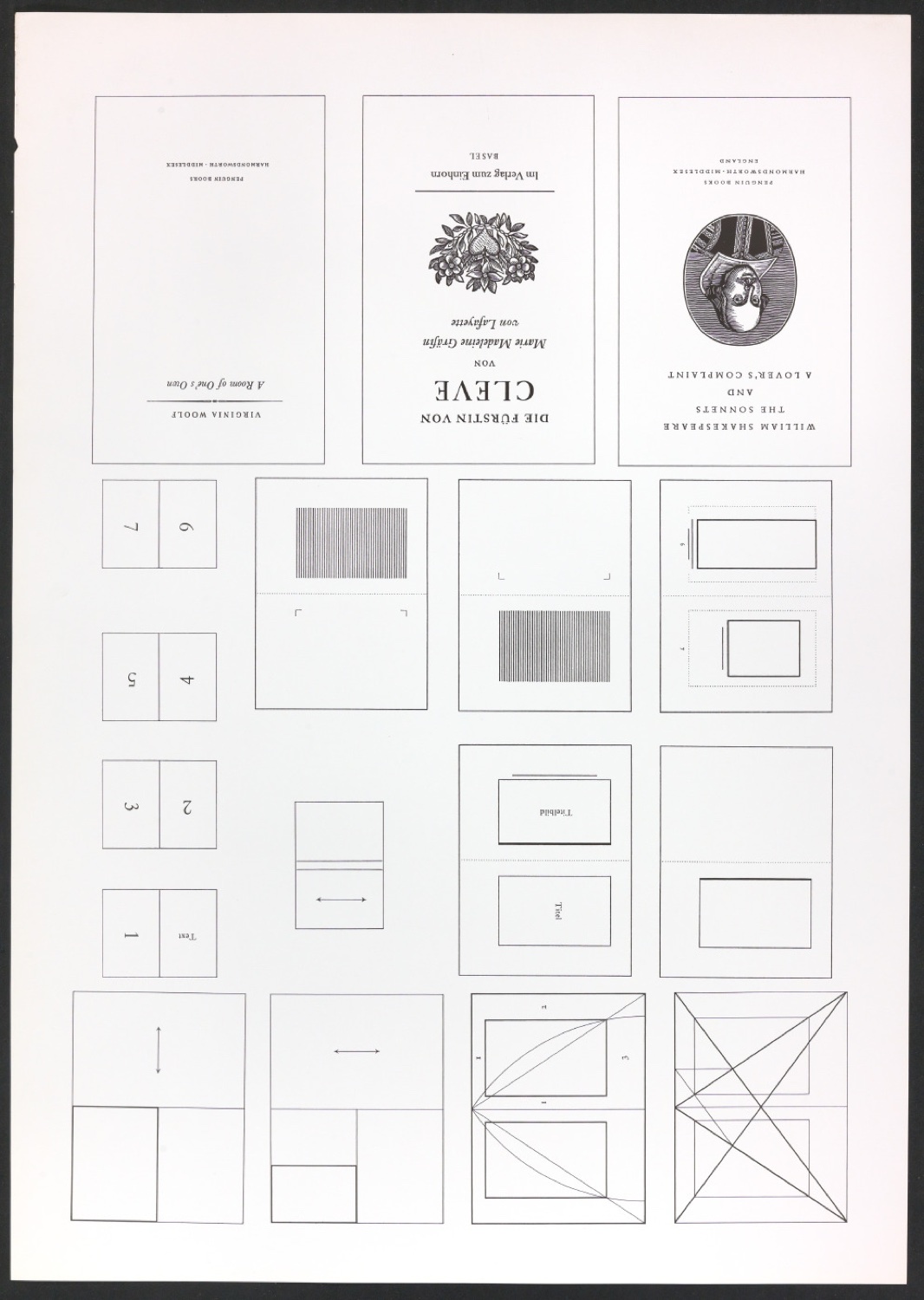 Klischeeabzüge der Illustrationen für Ausgewählte Aufsätze über Fragen der Gestalt des Buches und der Typographie — Blatt 45