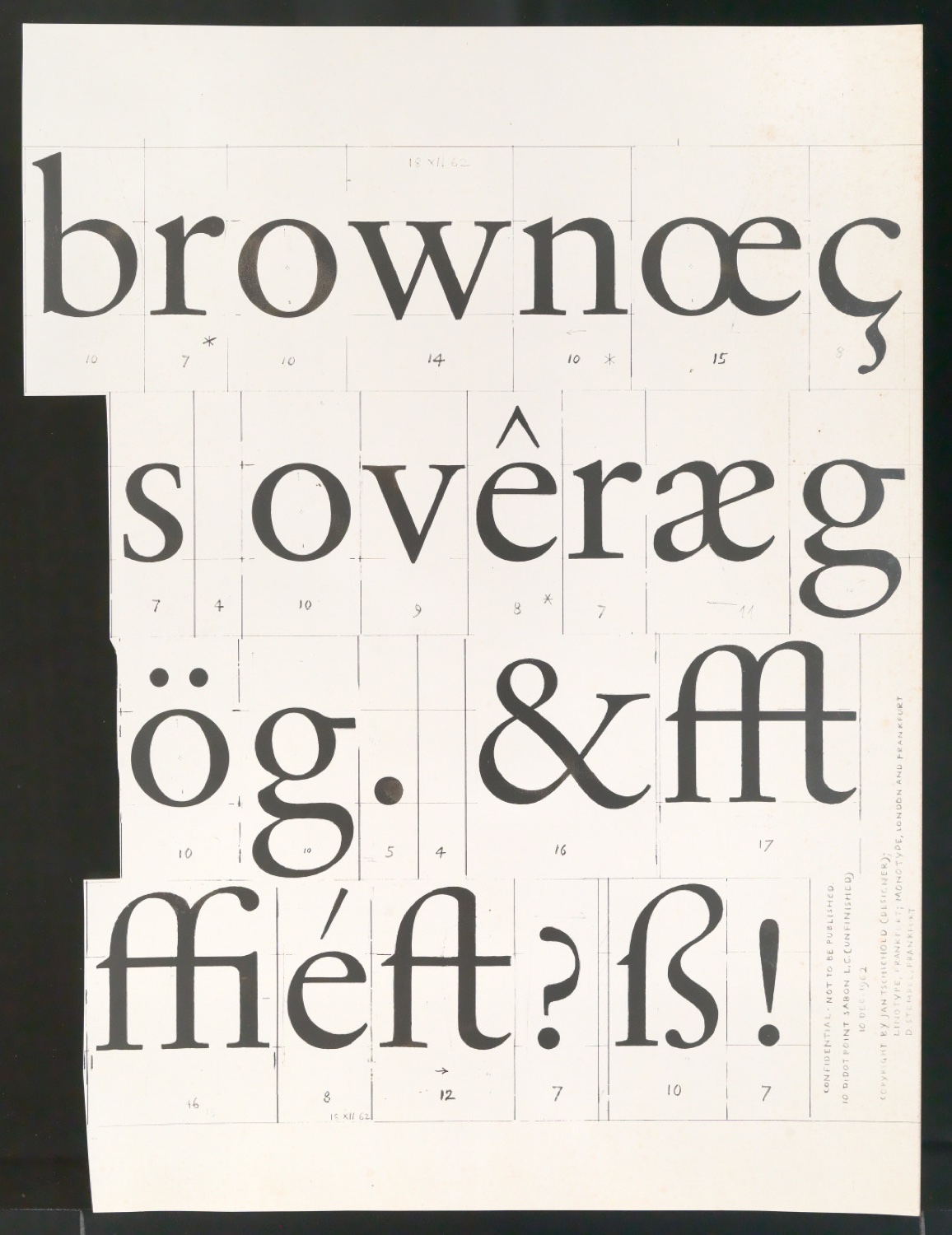 Klebeentwürfe für Sabon — Blatt 39