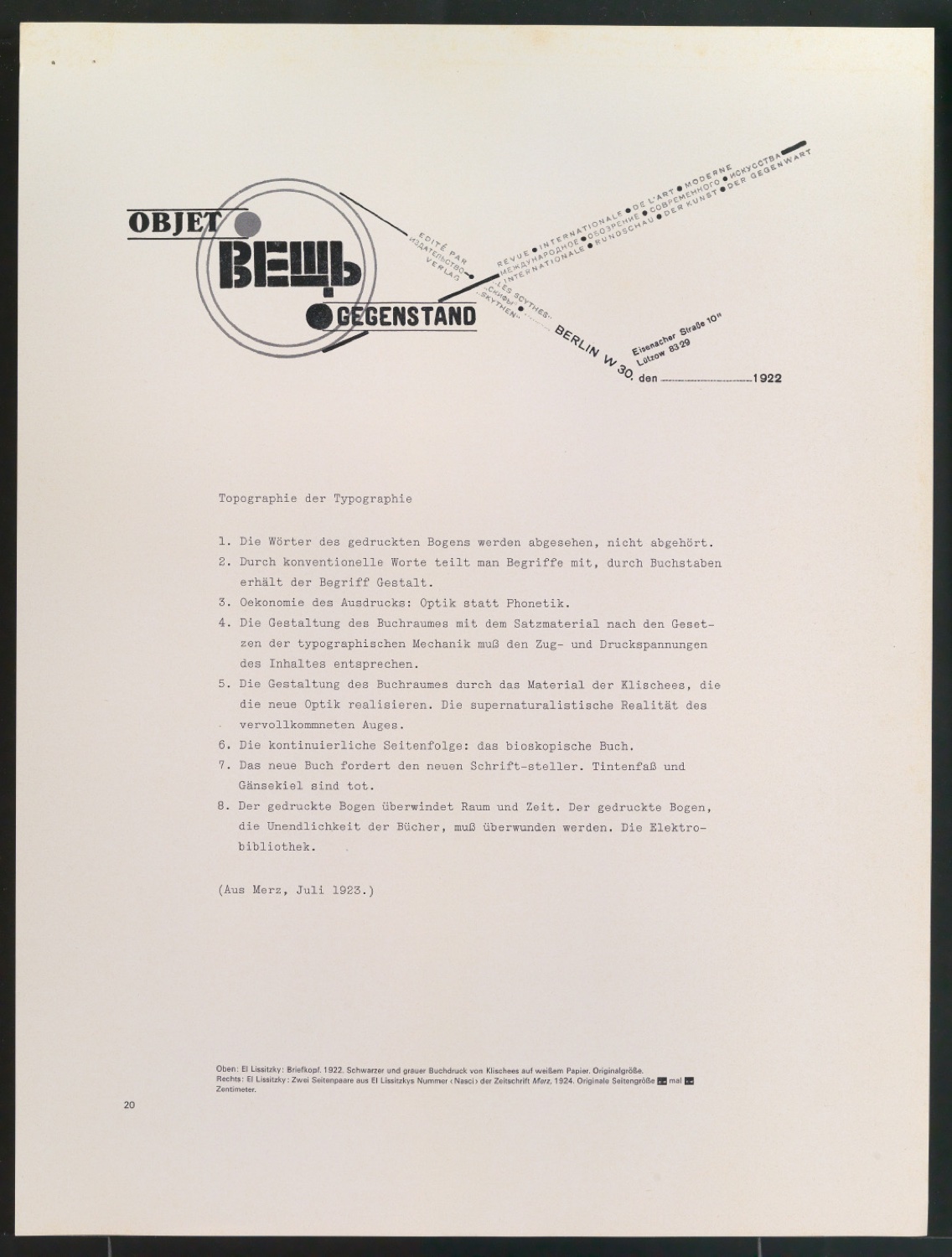 Klischeeabzüge, Probedrucke und Vorarbeiten für verschiedene Artikel und Abbildungen über El Lissitzky — Blatt 15