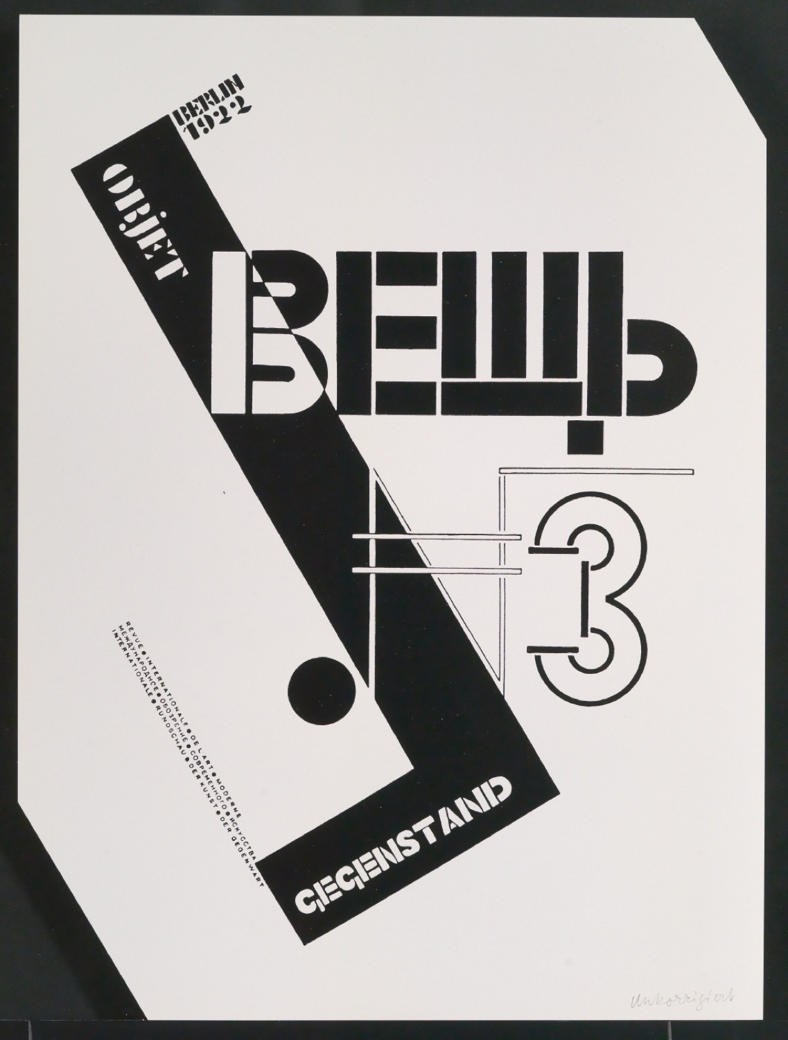 Klischeeabzüge, Probedrucke und Vorarbeiten für verschiedene Artikel und Abbildungen über El Lissitzky — Blatt 29