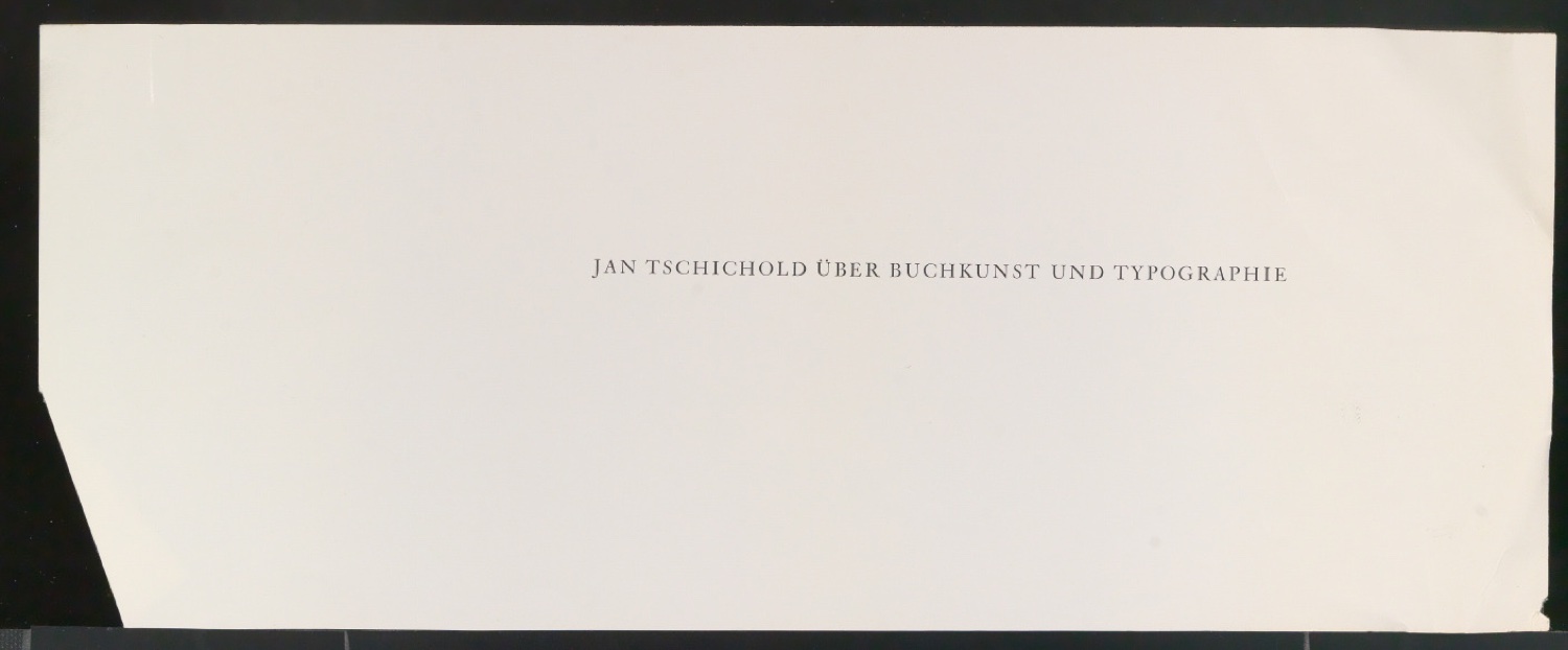 Notizen und Probedrucke von Titelzeile für Über Buchkunst und Typographie — Blatt 19