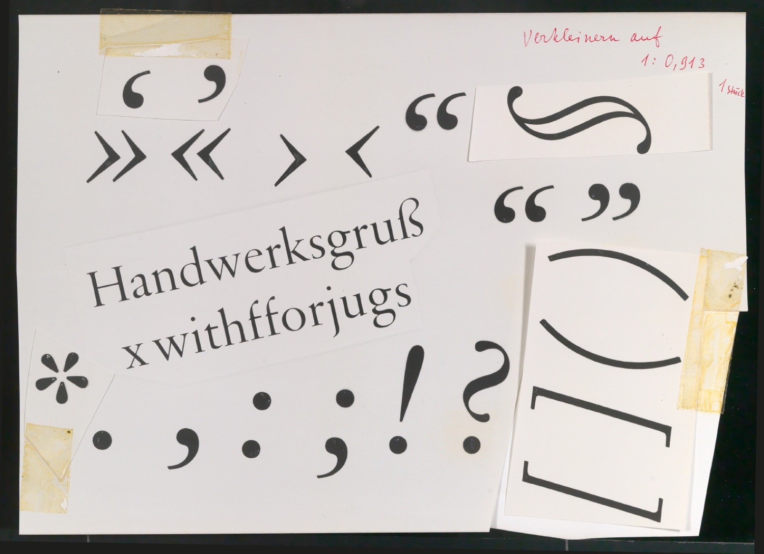 Fotokopien von Sabon-Entwürfen und Klebeentwürfe mit montierten Ausschnitten aus Fotokopien von Sabon-Entwürfen — Blatt 11