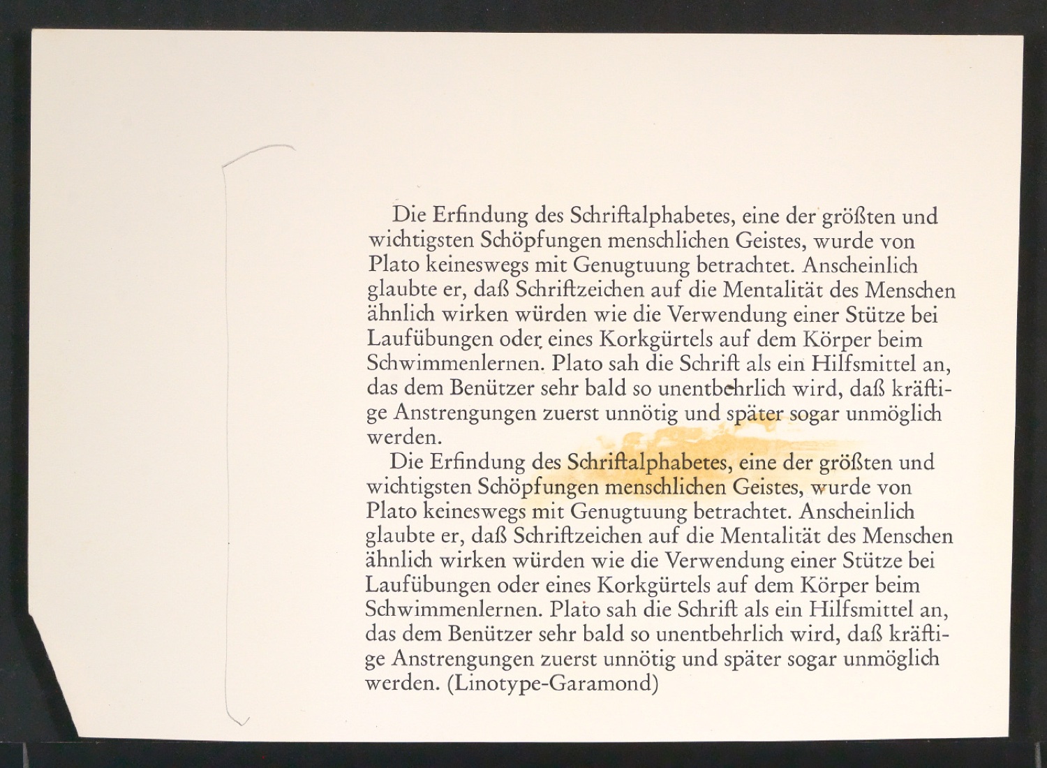 Fotokopien von Sabon-Entwürfen, Probedrucke der Sabon und Reproduktionen von Garamonds Gros Canon Romain — Blatt 23