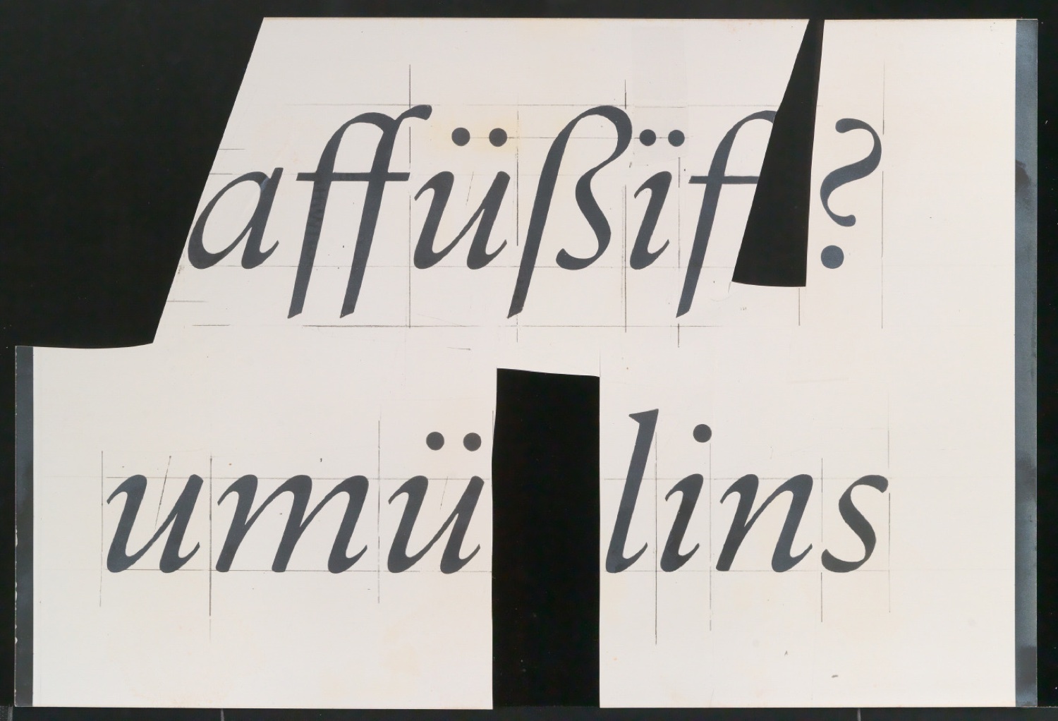 Fotokopien von kursiven Sabon-Entwürfen und montierte Ausschnitte aus Kopien — Blatt 19