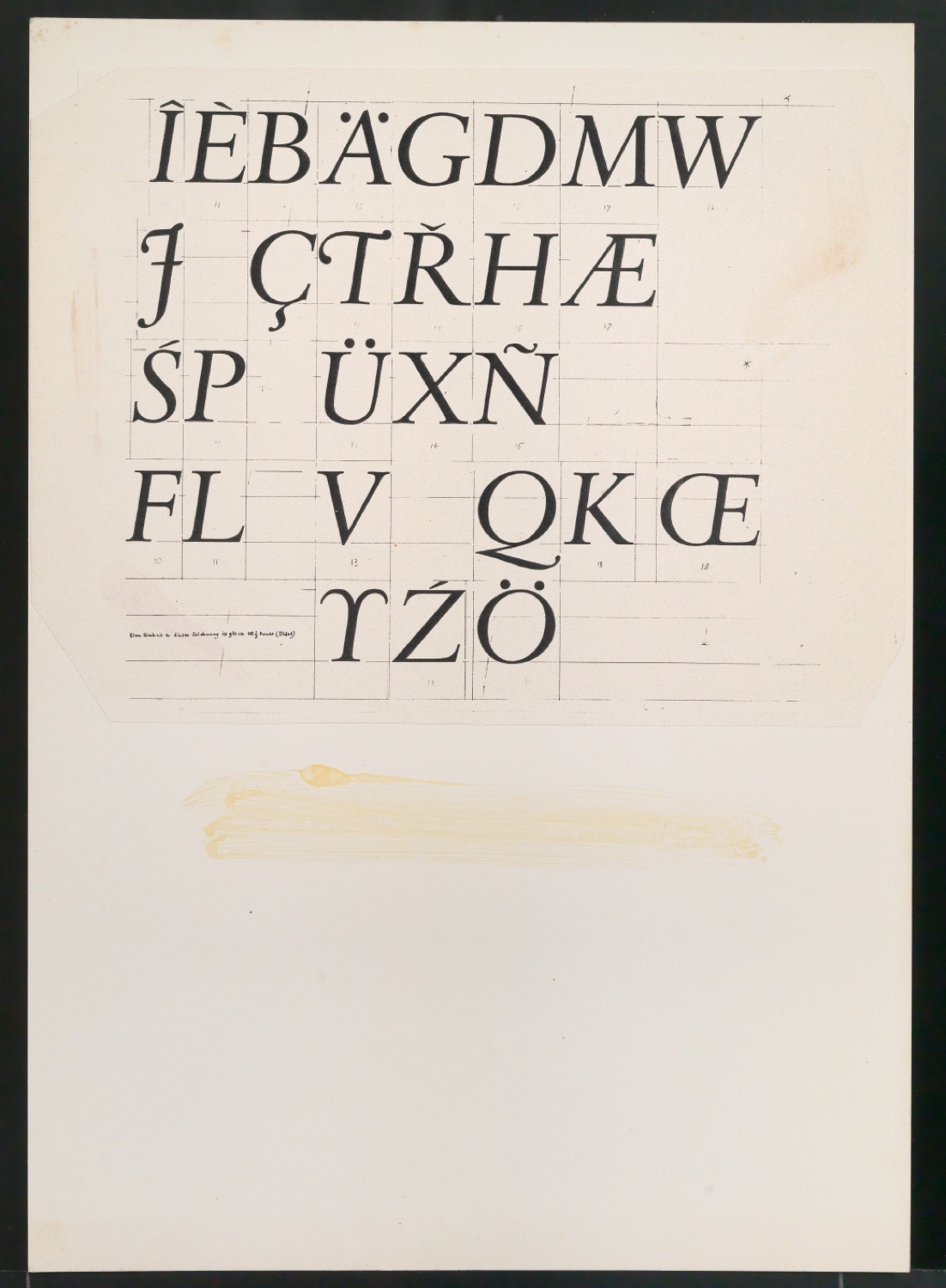 Fotokopien von Sabon-Entwürfen, Skizzen und korrigierte Ausschnitte aus Reproduktionen der Sabon — Blatt 1