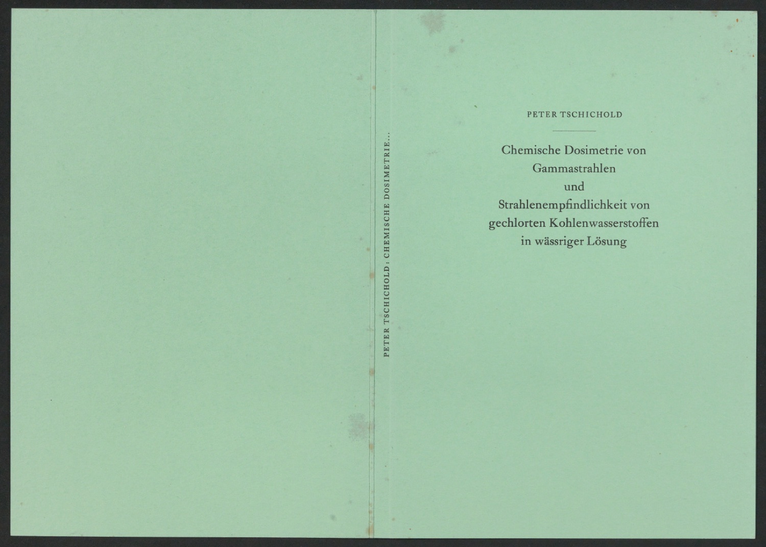 Korrekturfahnen und Probedrucke für Umschlag und Titelblatt der Dissertation von Peter Tschichold — Blatt 1