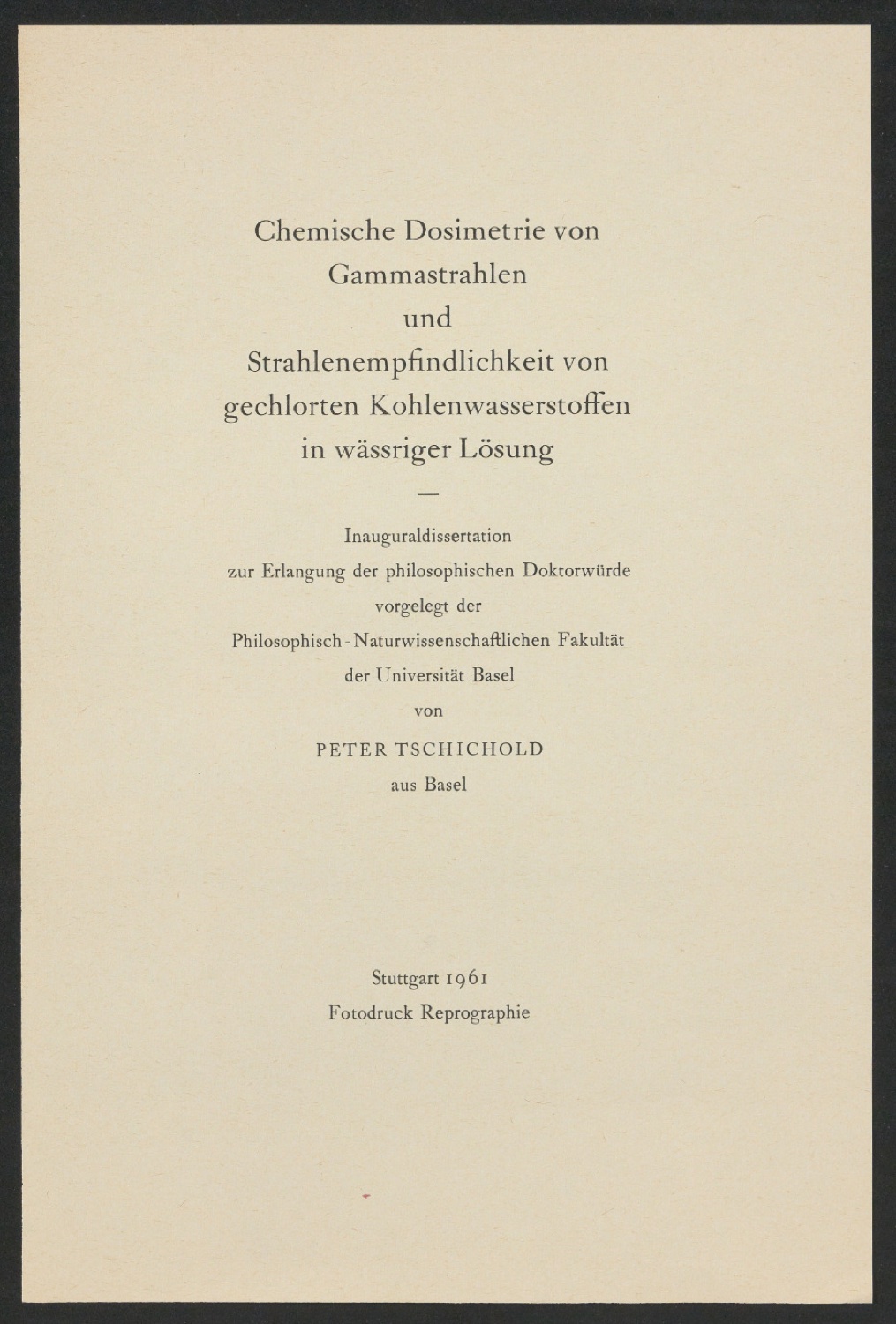 Korrekturfahnen und Probedrucke für Umschlag und Titelblatt der Dissertation von Peter Tschichold — Blatt 3