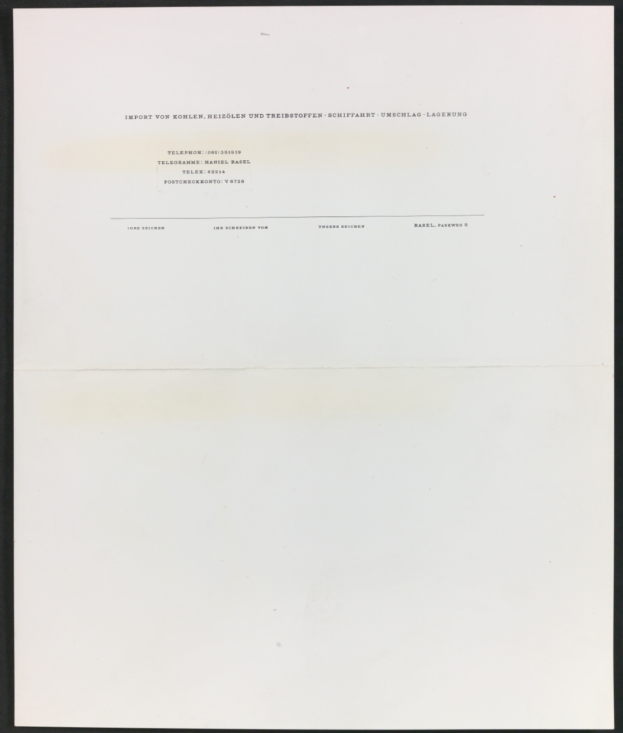 Mappe mit Klebeentwurf für einen Briefbogen von Franz Haniel AG — Blatt 3