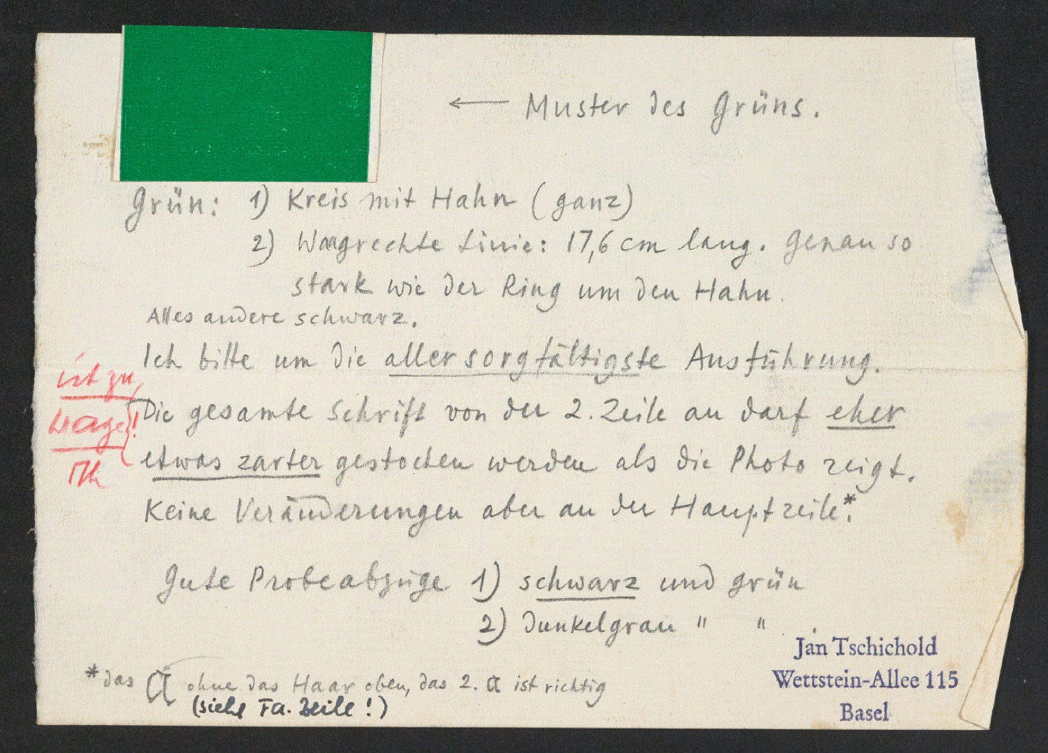 Mappe mit Klebeentwurf für einen Briefbogen von Franz Haniel AG — Blatt 5