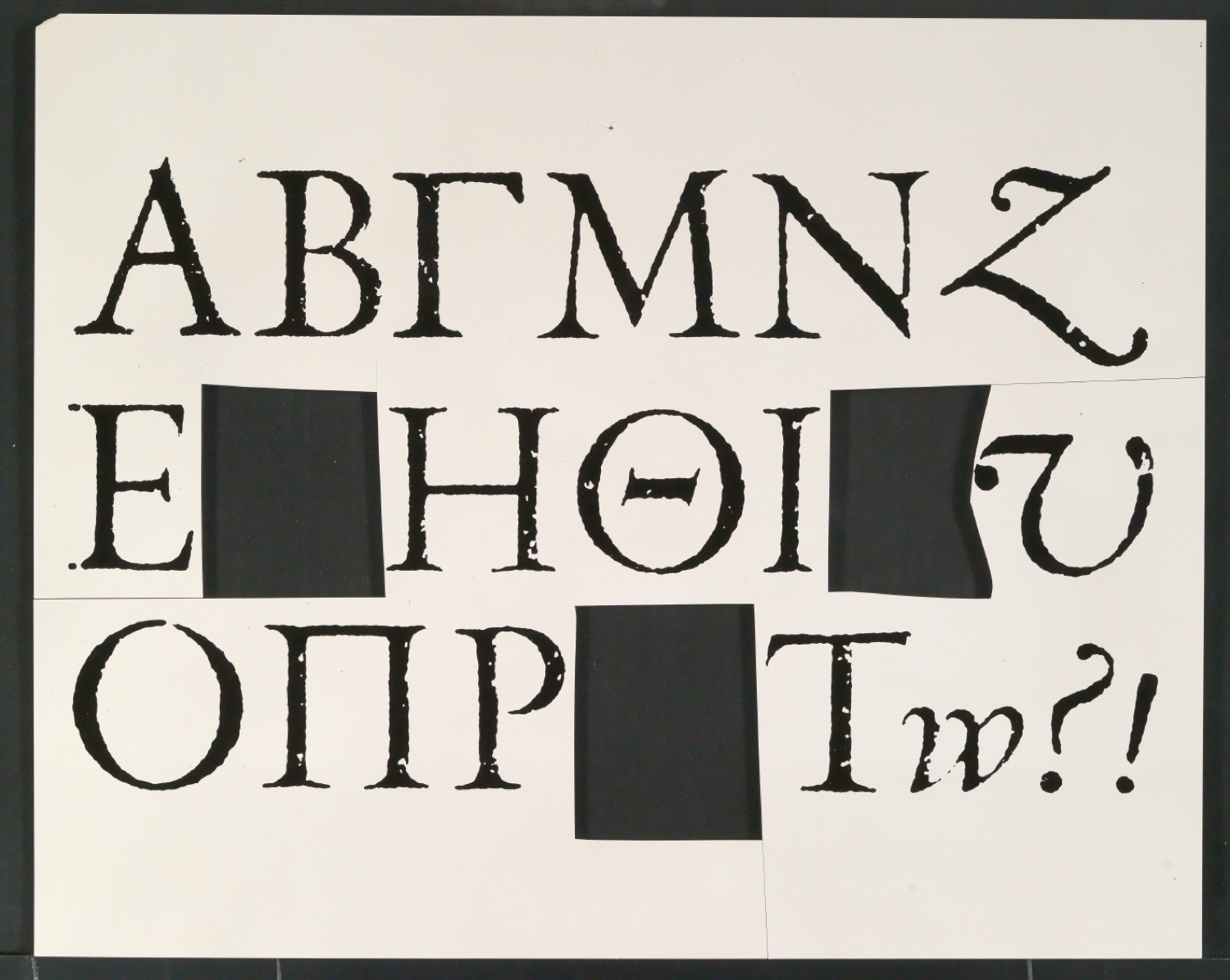Notizen, Montierte Klischeevorlagen, Reproduktionsfotografien und Druckklischees zu Antiquaschriften — Blatt 35