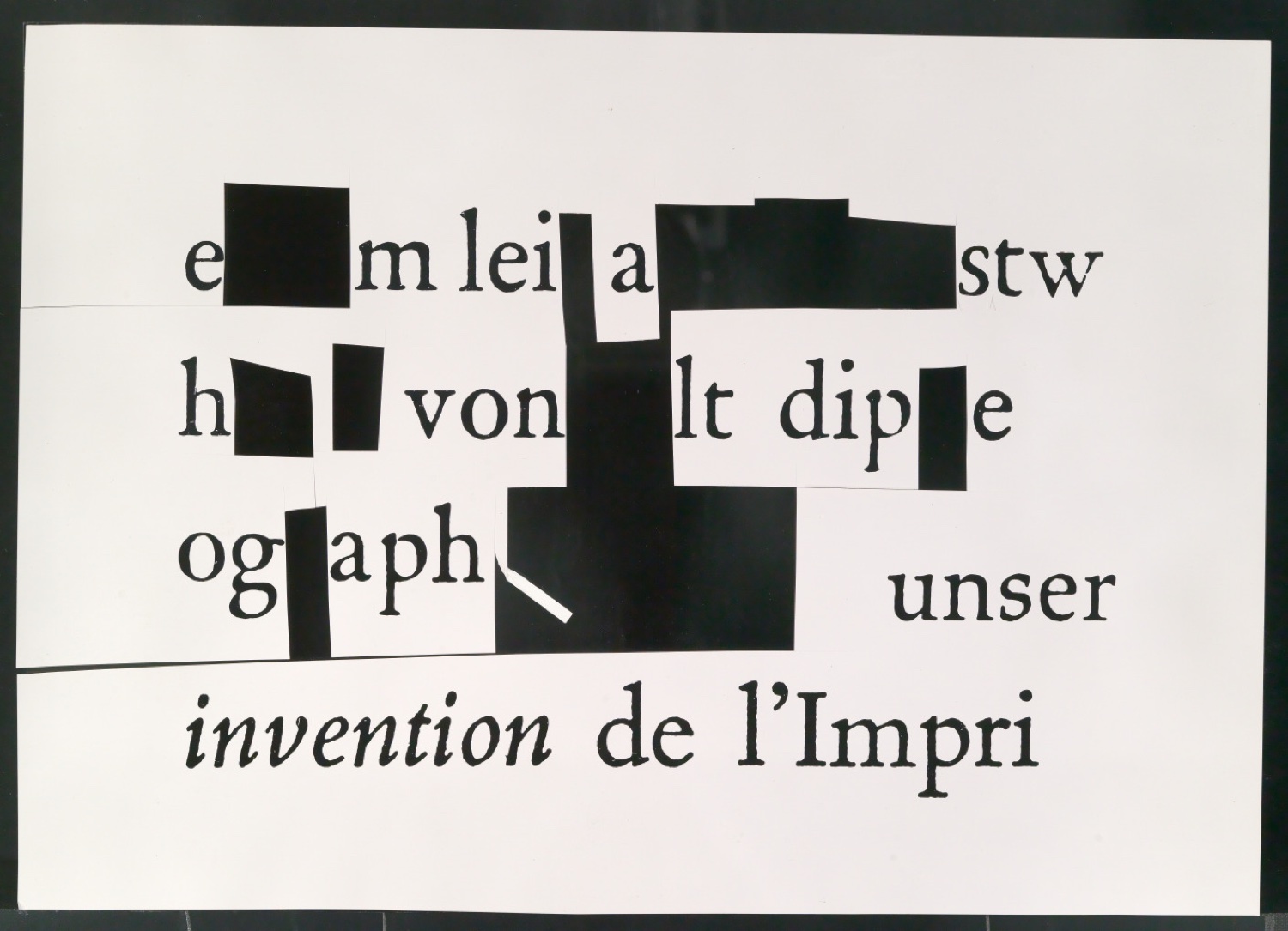 Montierte Klischeevorlage, Reproduktionsfotografien und Druckklischee zu Antiquaschriften — Blatt 3