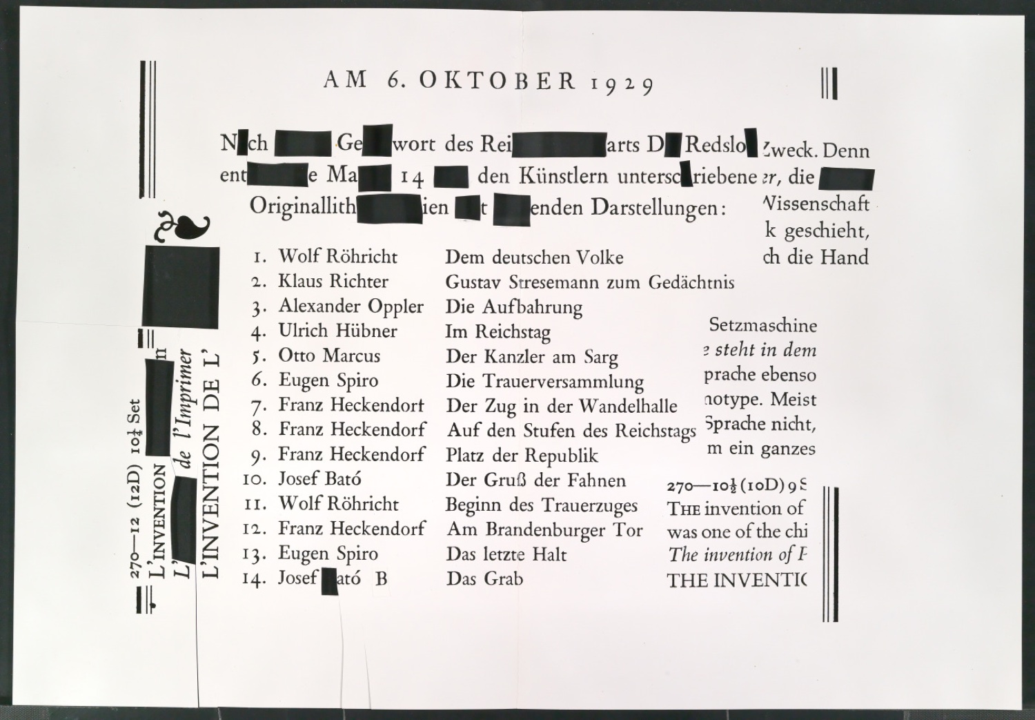 Montierte Klischeevorlage, Reproduktionsfotografien und Druckklischee zu Antiquaschriften — Blatt 7