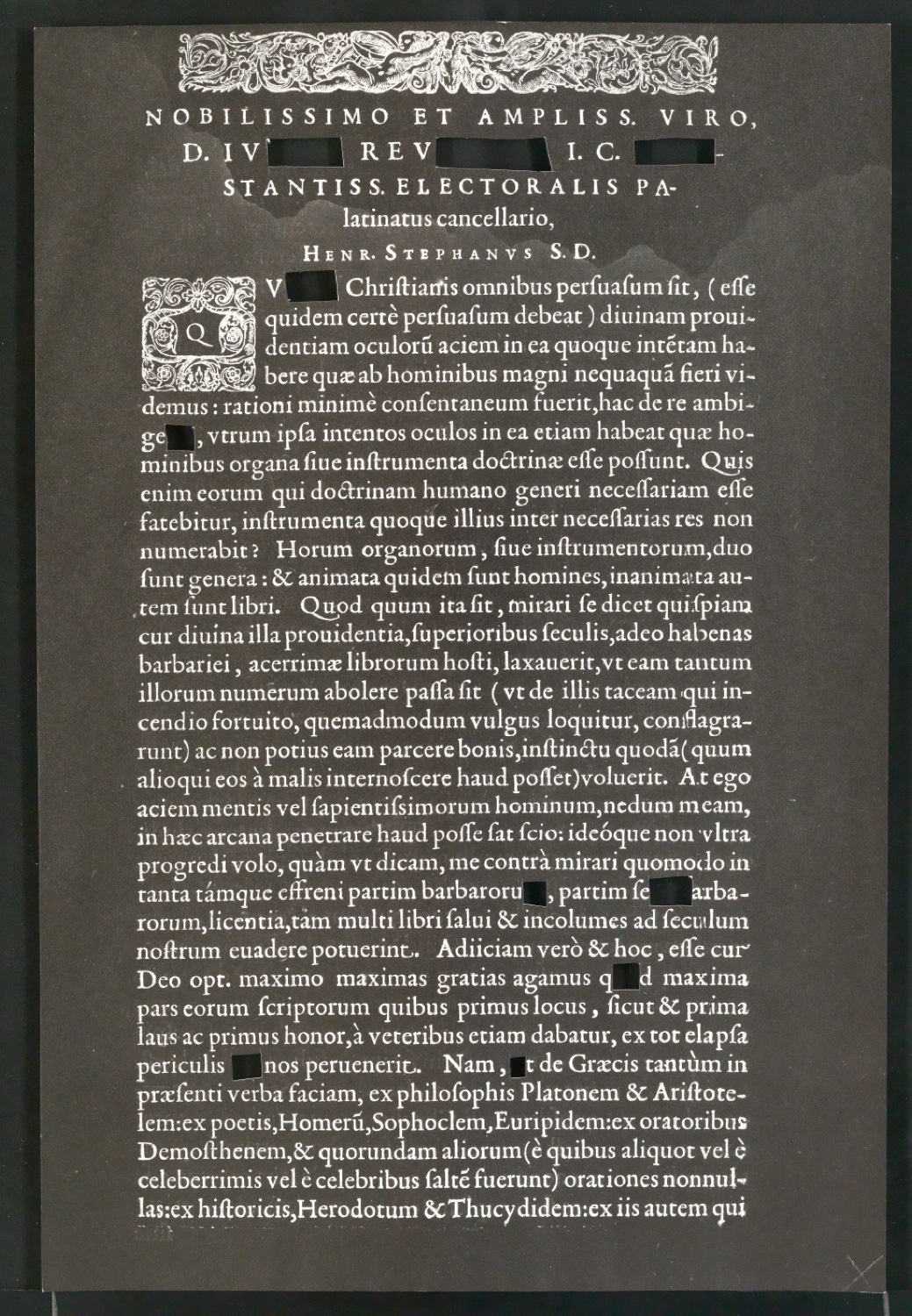 Montierte Klischeevorlage und Notizen für die Illustration einer Renaissance-Antiqua — Blatt 13