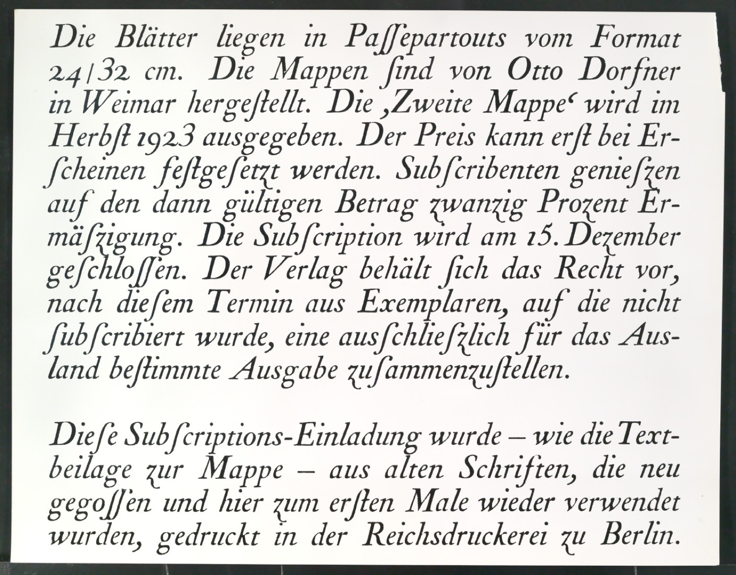 Montierte Klischeevorlage und Notizen für die Illustration einer Renaissance-Antiqua — Blatt 17