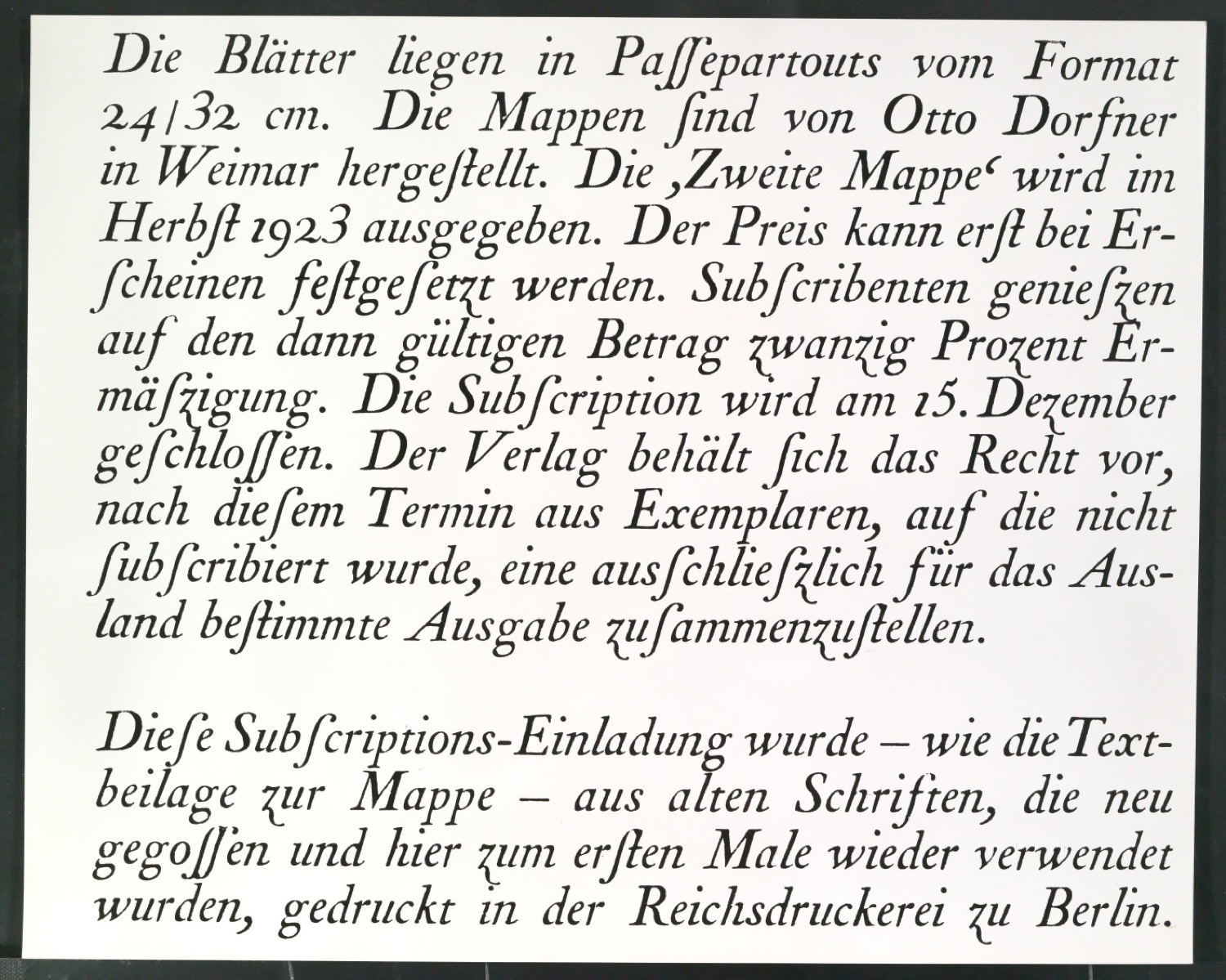 Montierte Klischeevorlage und Notizen für die Illustration einer Renaissance-Antiqua — Blatt 21