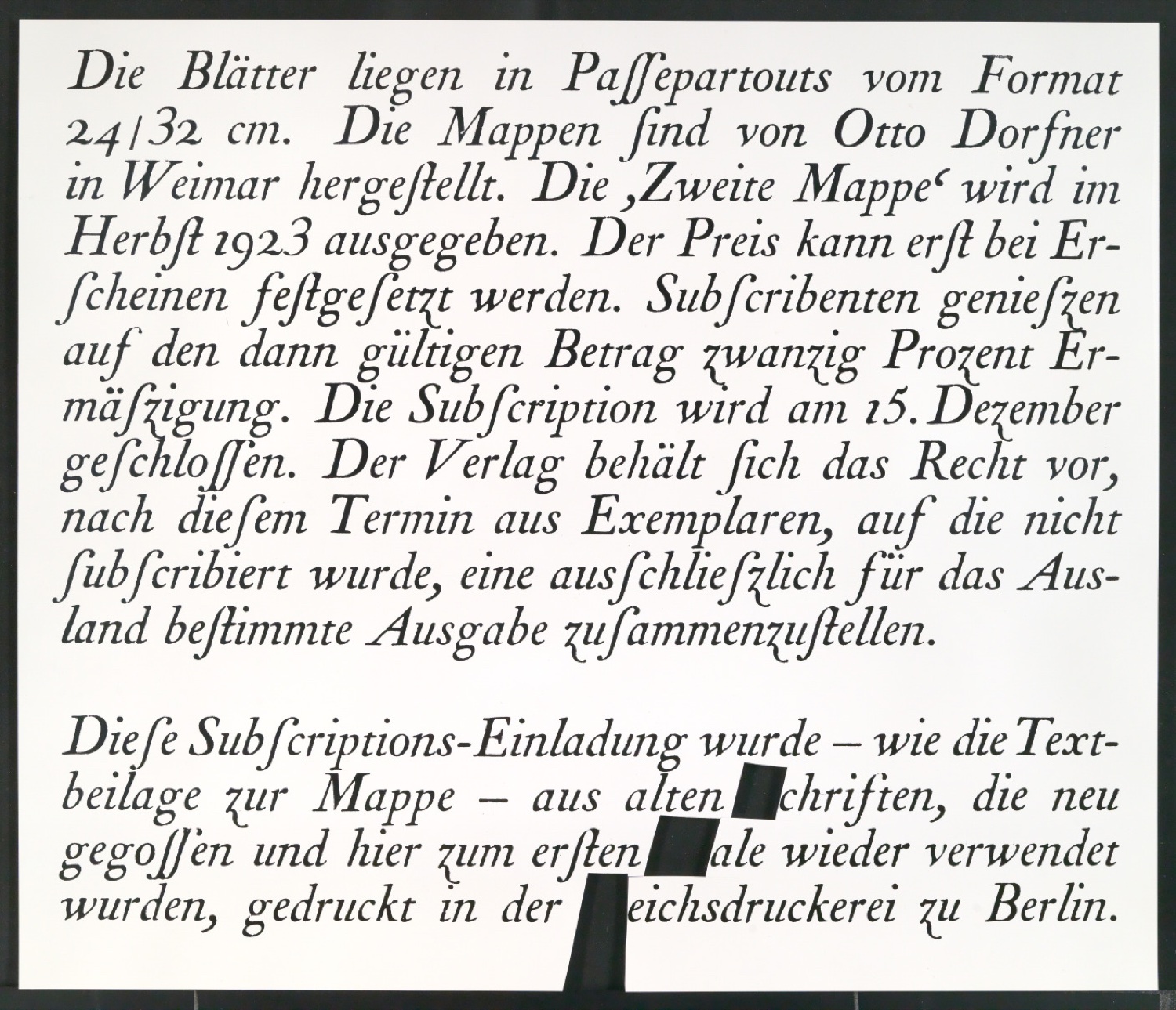 Montierte Klischeevorlage und Notizen für die Illustration einer Renaissance-Antiqua — Blatt 25