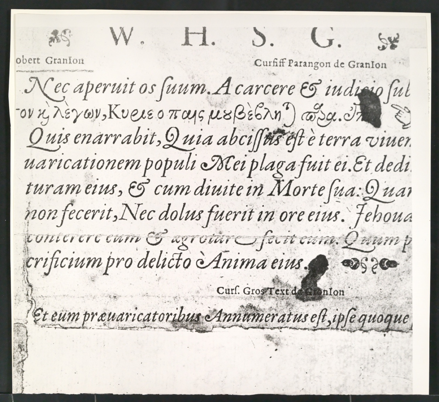 Reproduktionsfotografien einer Italique ancienne und weiterer historischer Kursivschriften — Blatt 5