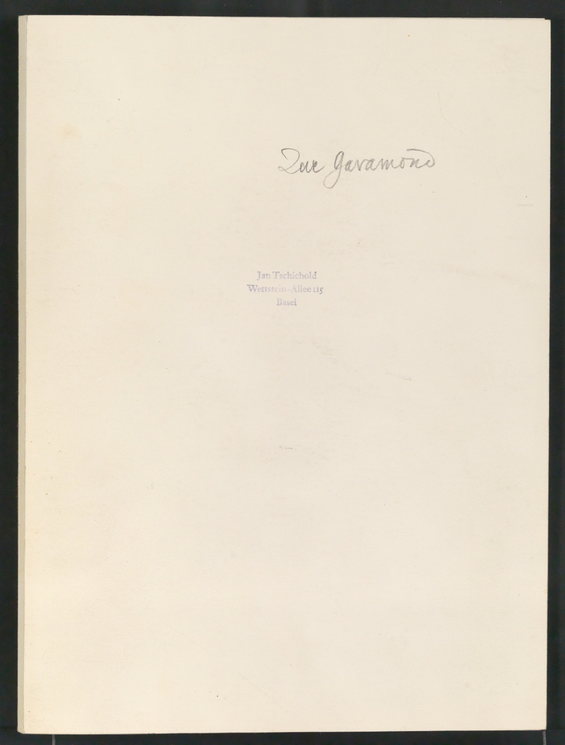 Mappe Zur Garamond — Blatt 1